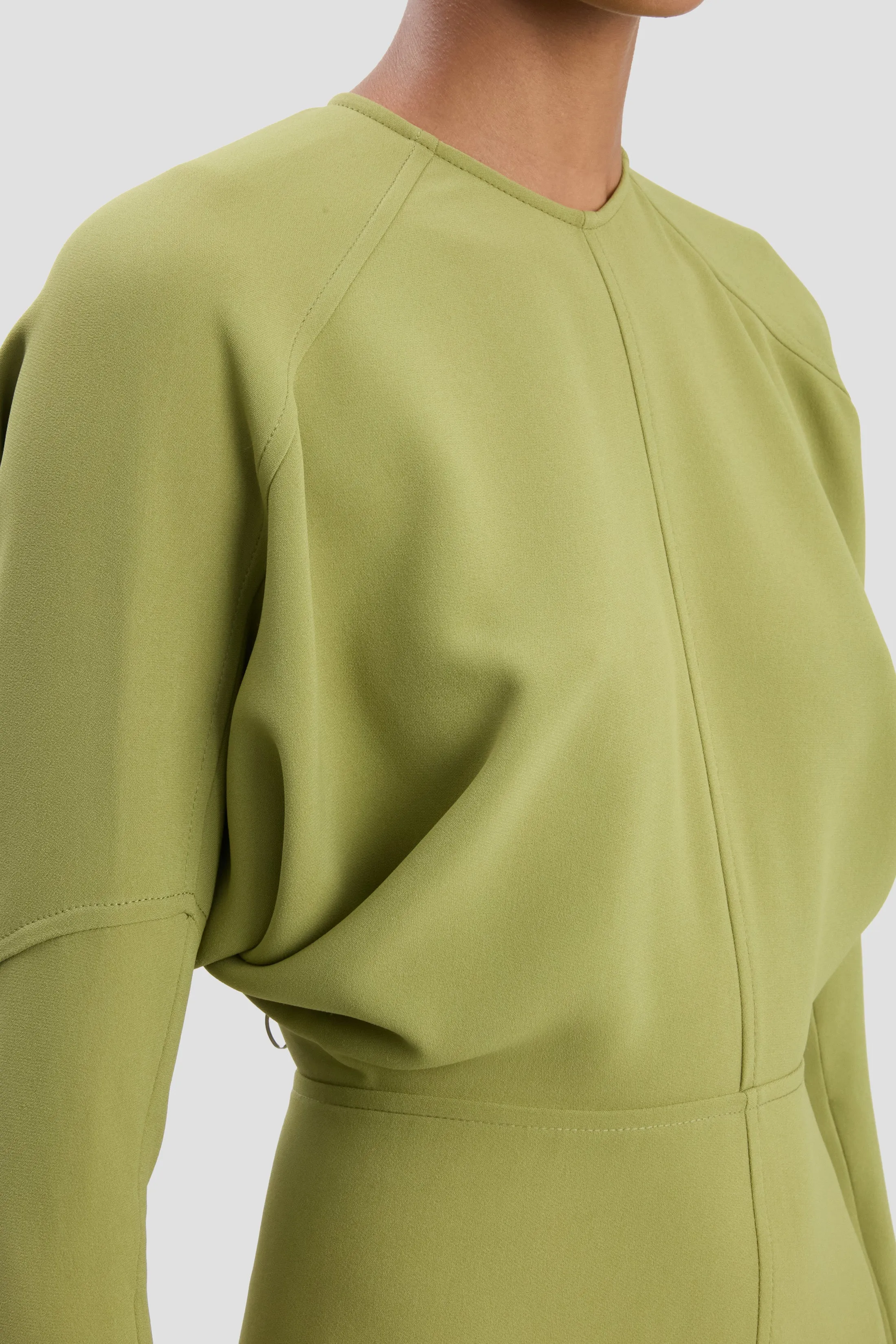 Dolman Midi Dress In Greenfinch sold by Victoria Beckham product image thumbnail 3