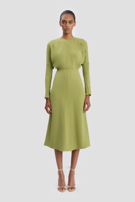 Dolman Midi Dress In Greenfinch sold by Victoria Beckham