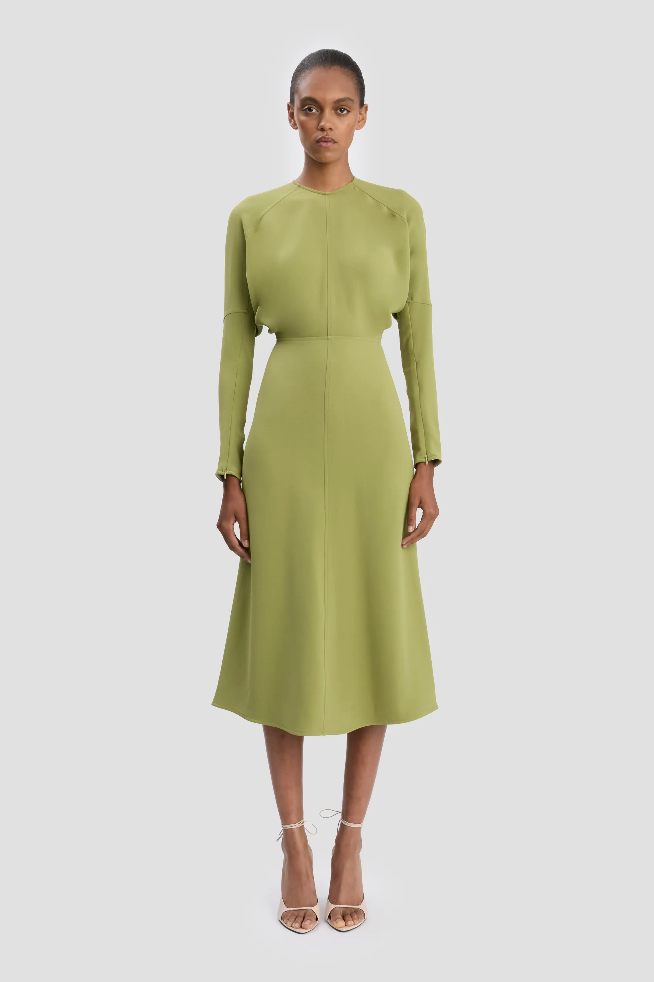 Dolman Midi Dress In Greenfinch sold by Victoria Beckham