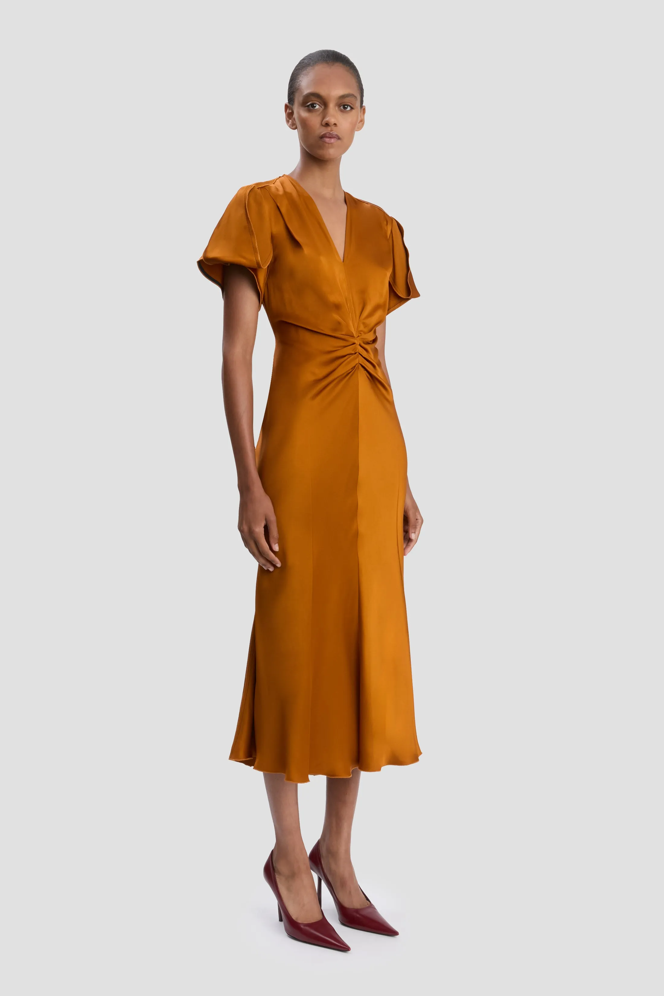 Eve Midi Dress In Bronze sold by Victoria Beckham product image thumbnail 2