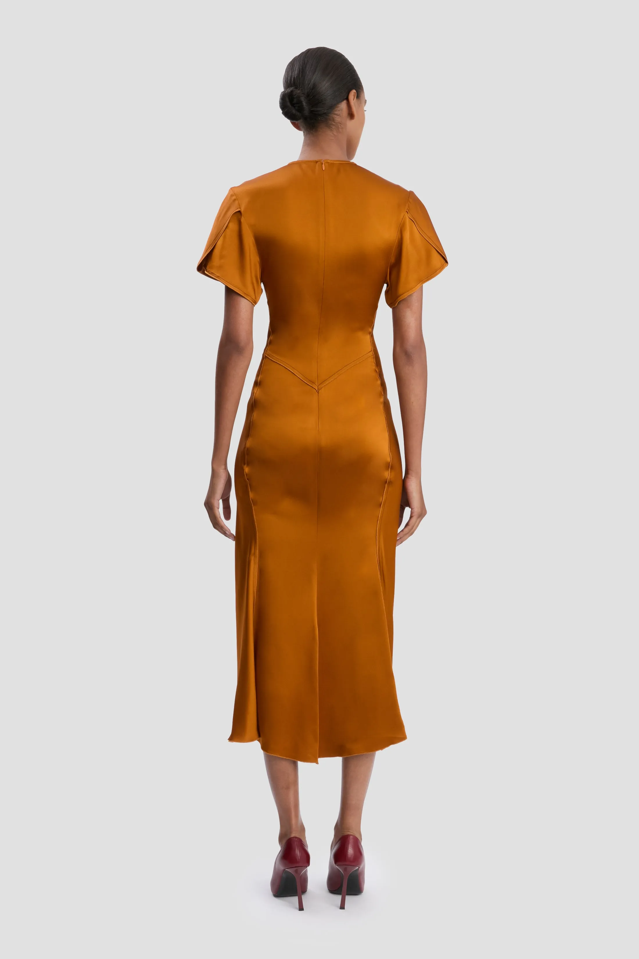 Eve Midi Dress In Bronze sold by Victoria Beckham product image thumbnail 4