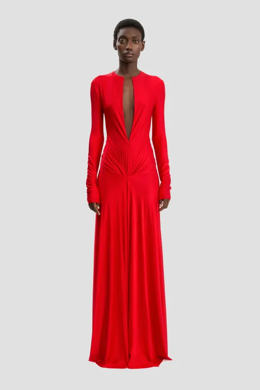 Cut-Out Gown In Cardinal Red sold by Victoria Beckham
