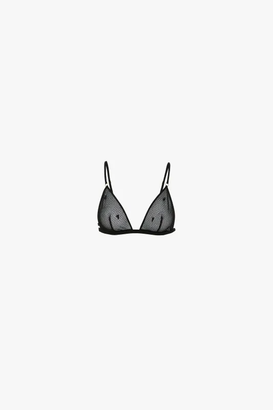Sequin Detail Mesh Bra In Black sold by Victoria Beckham