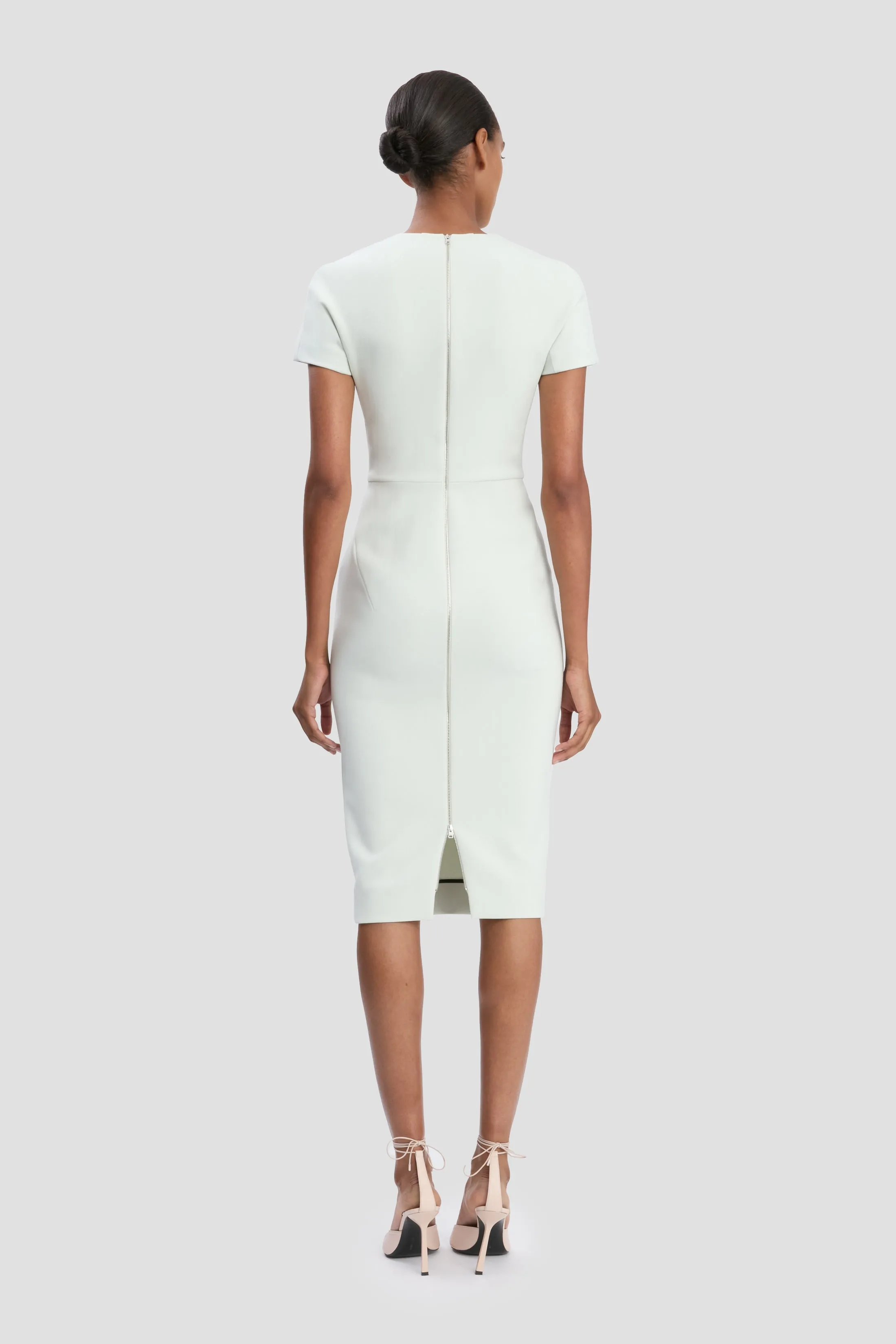 Fitted T-Shirt Dress In Aloe sold by Victoria Beckham product image thumbnail 4
