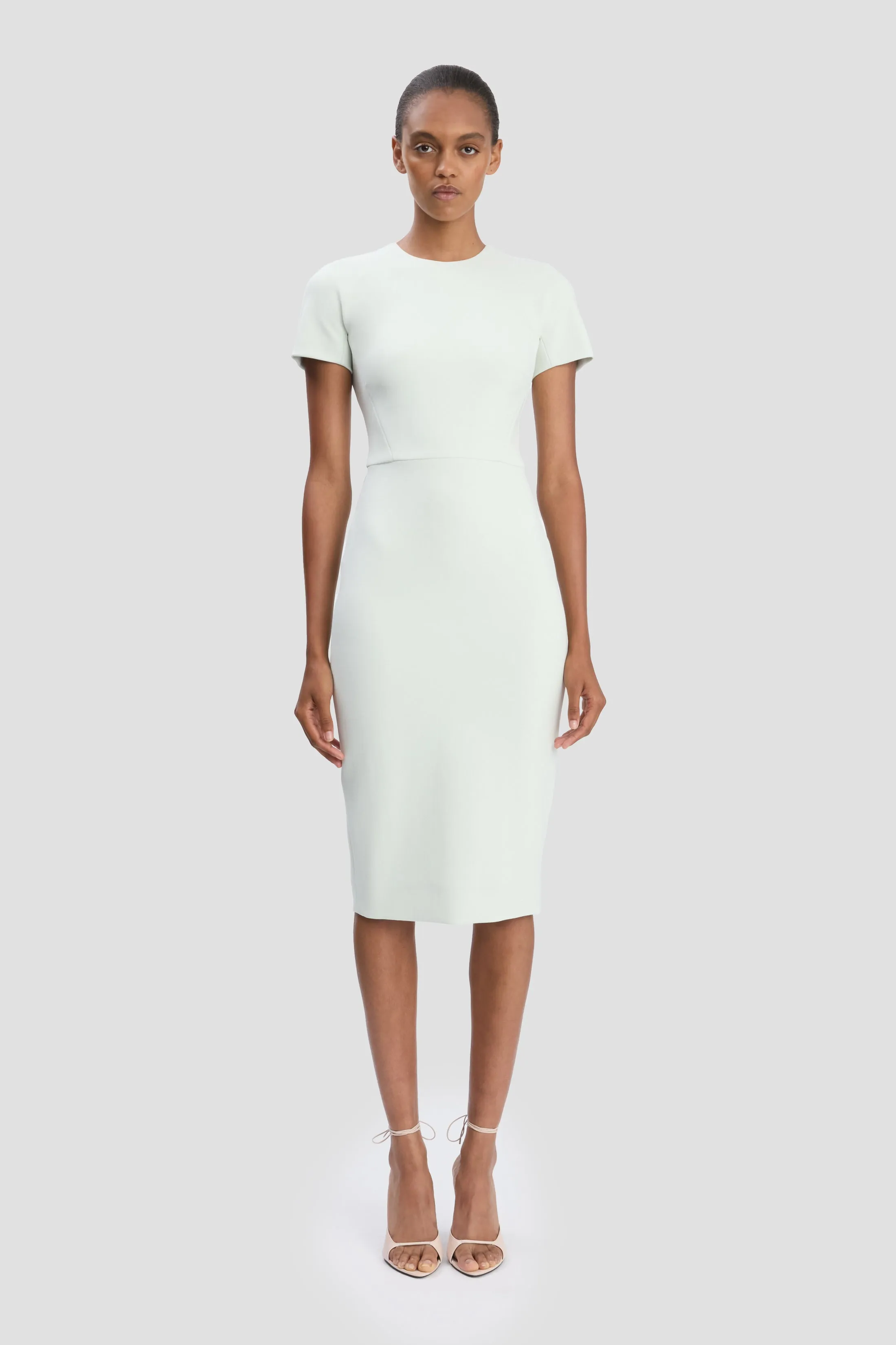 Fitted T-Shirt Dress In Aloe sold by Victoria Beckham