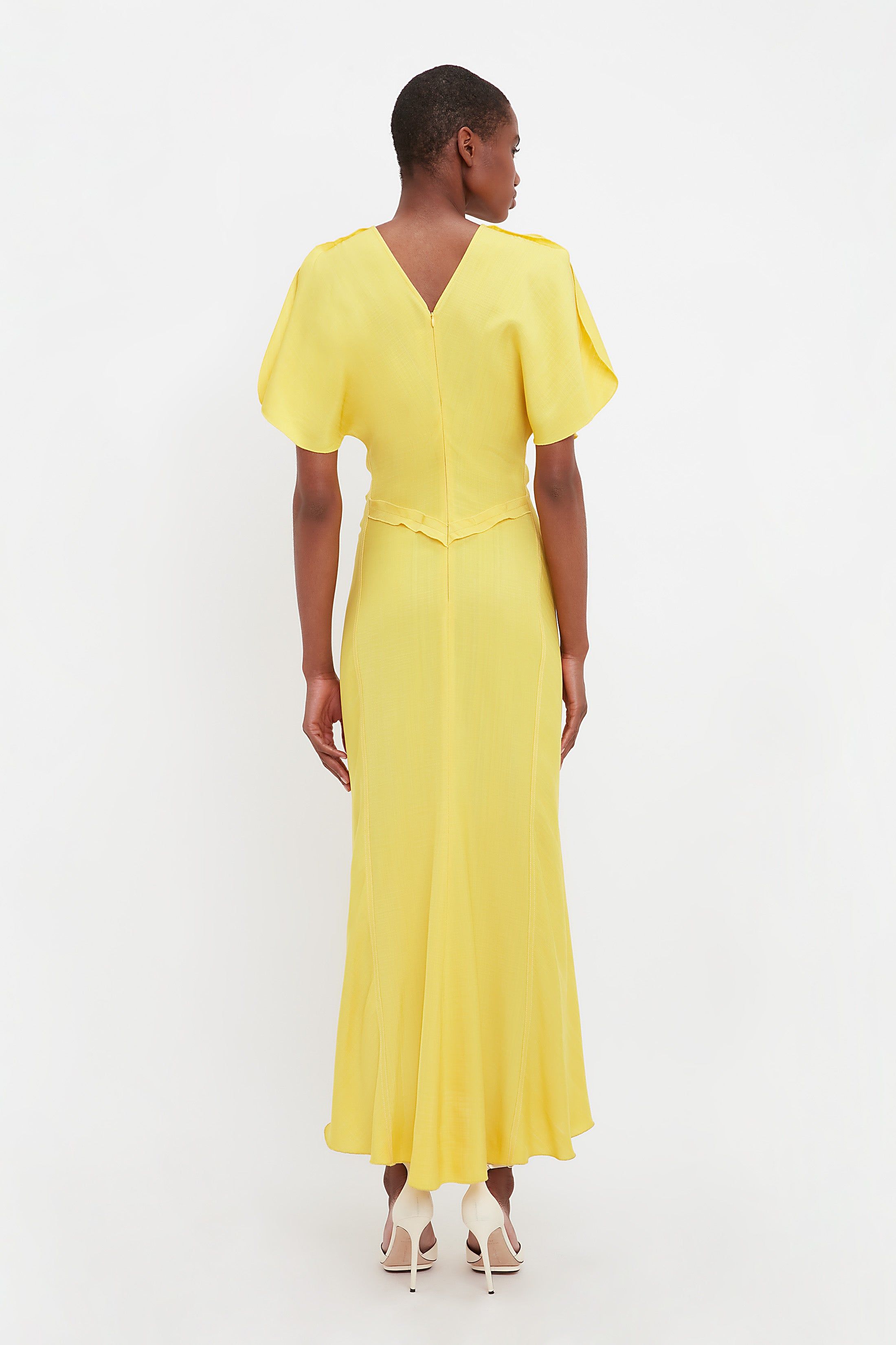 Gathered Waist Midi Dress In Sunflower sold by Victoria Beckham product image thumbnail 3