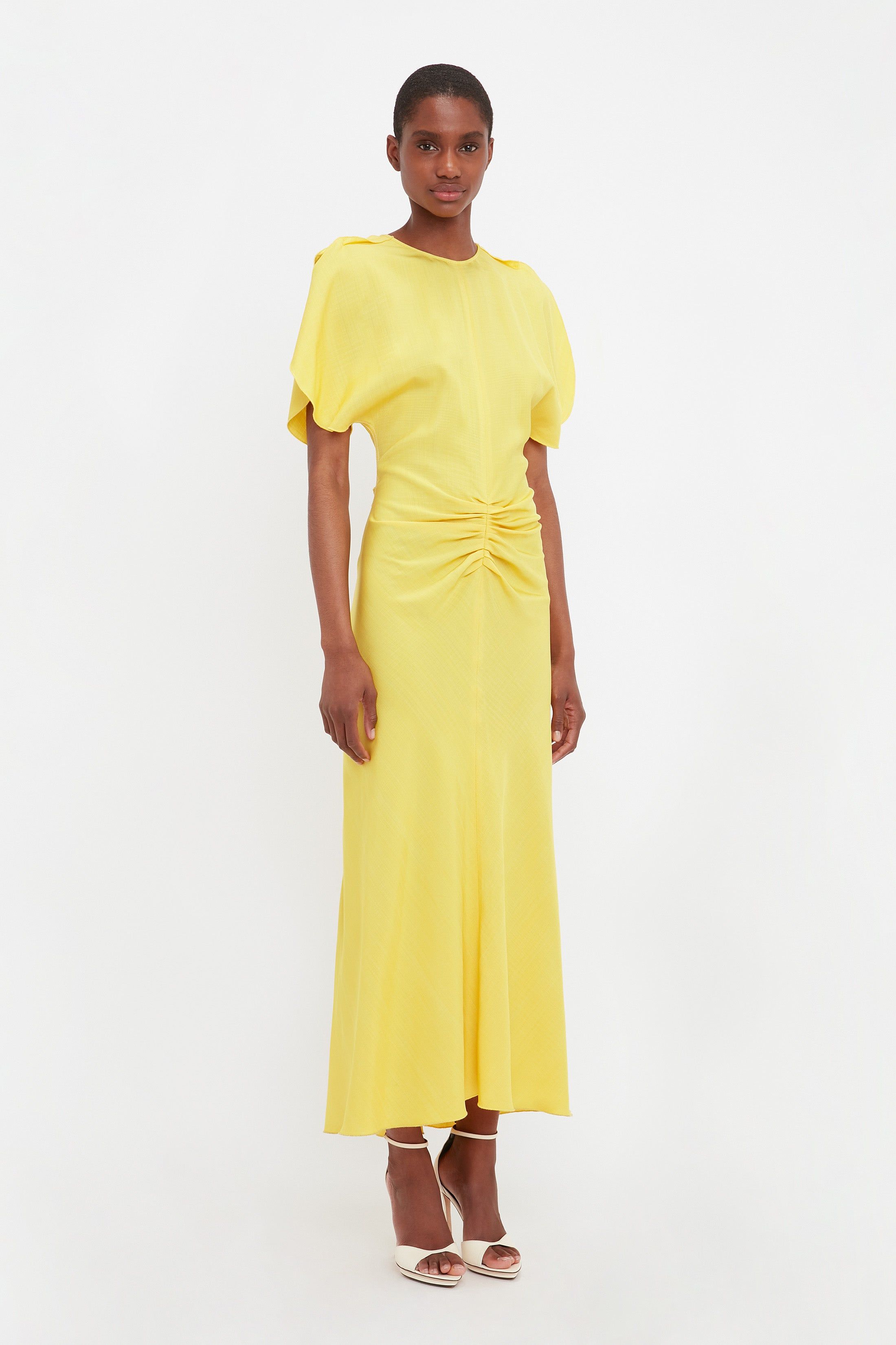 Gathered Waist Midi Dress In Sunflower sold by Victoria Beckham product image thumbnail 2
