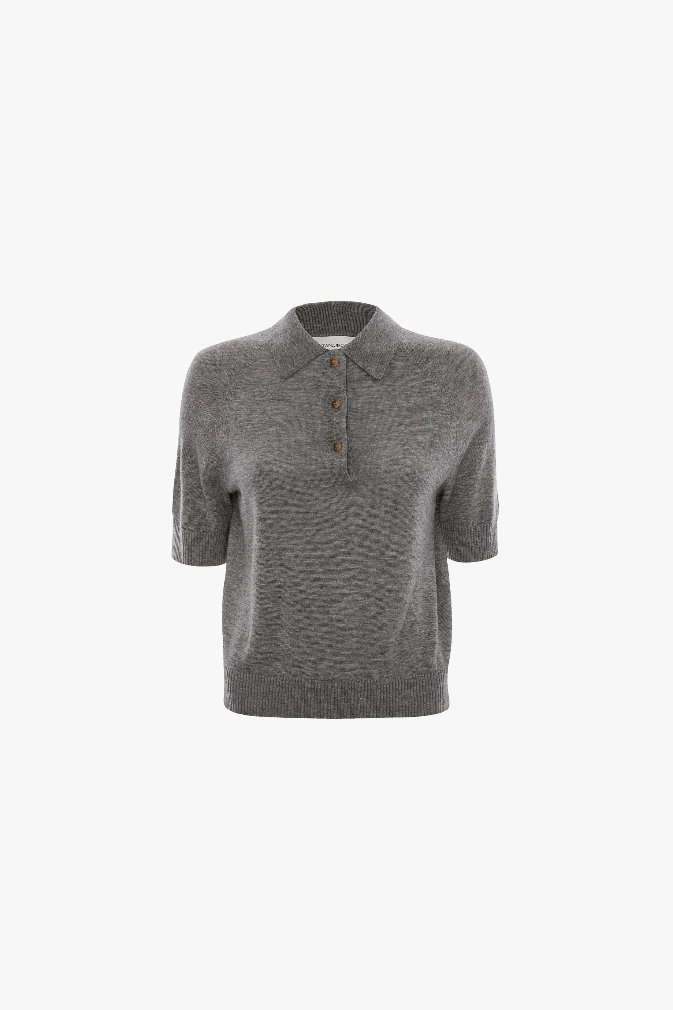 Polo Top In Grey Marl sold by Victoria Beckham product image thumbnail 5