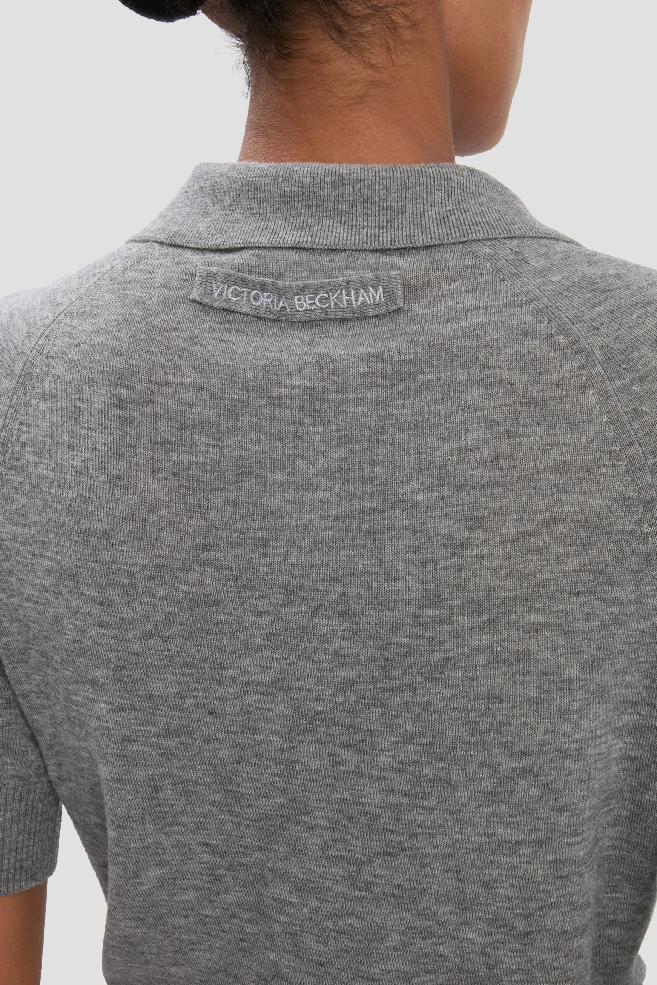 Polo Top In Grey Marl sold by Victoria Beckham product image thumbnail 3