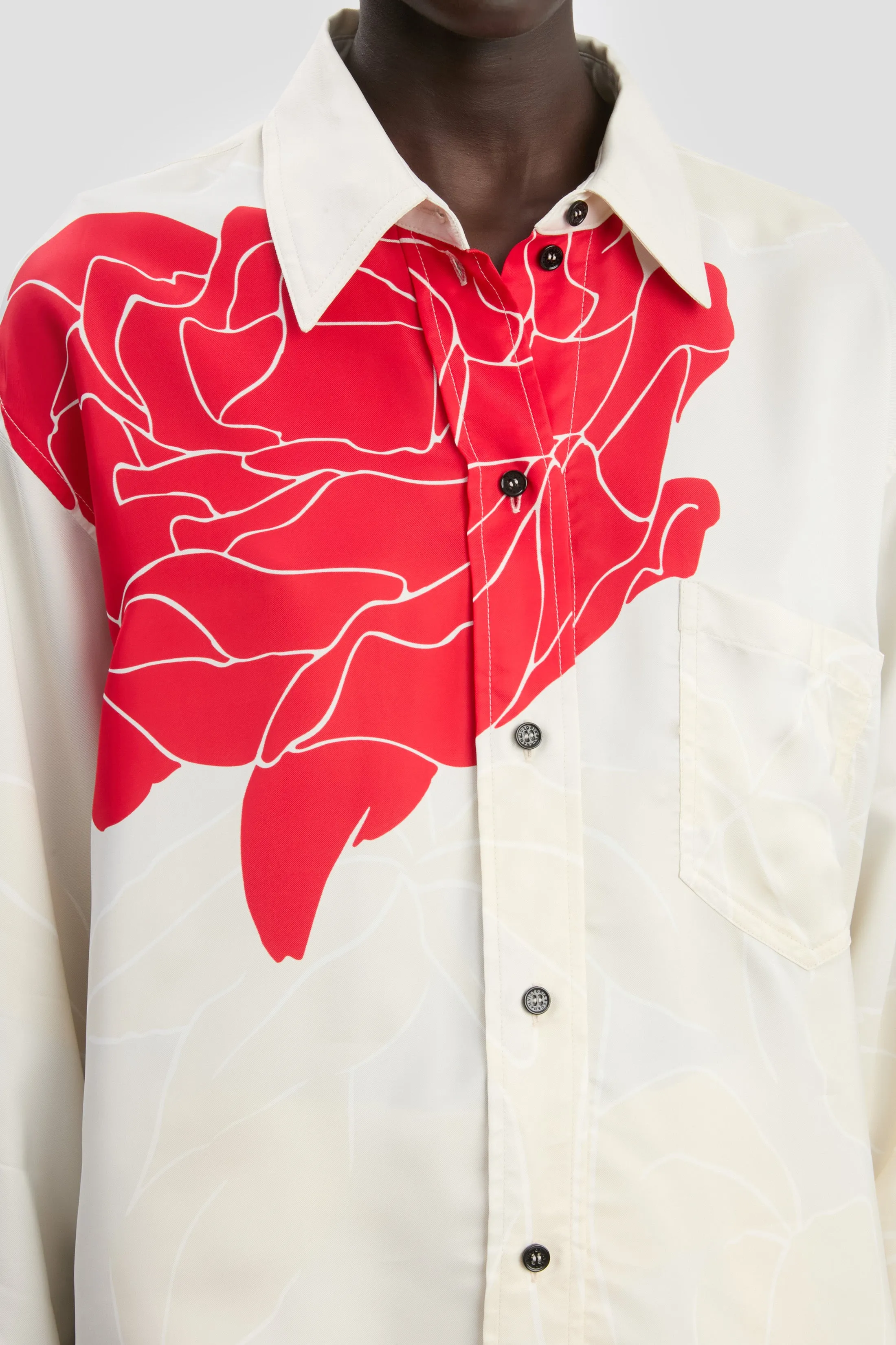 Shirt In Red Floral Print sold by Victoria Beckham product image thumbnail 3