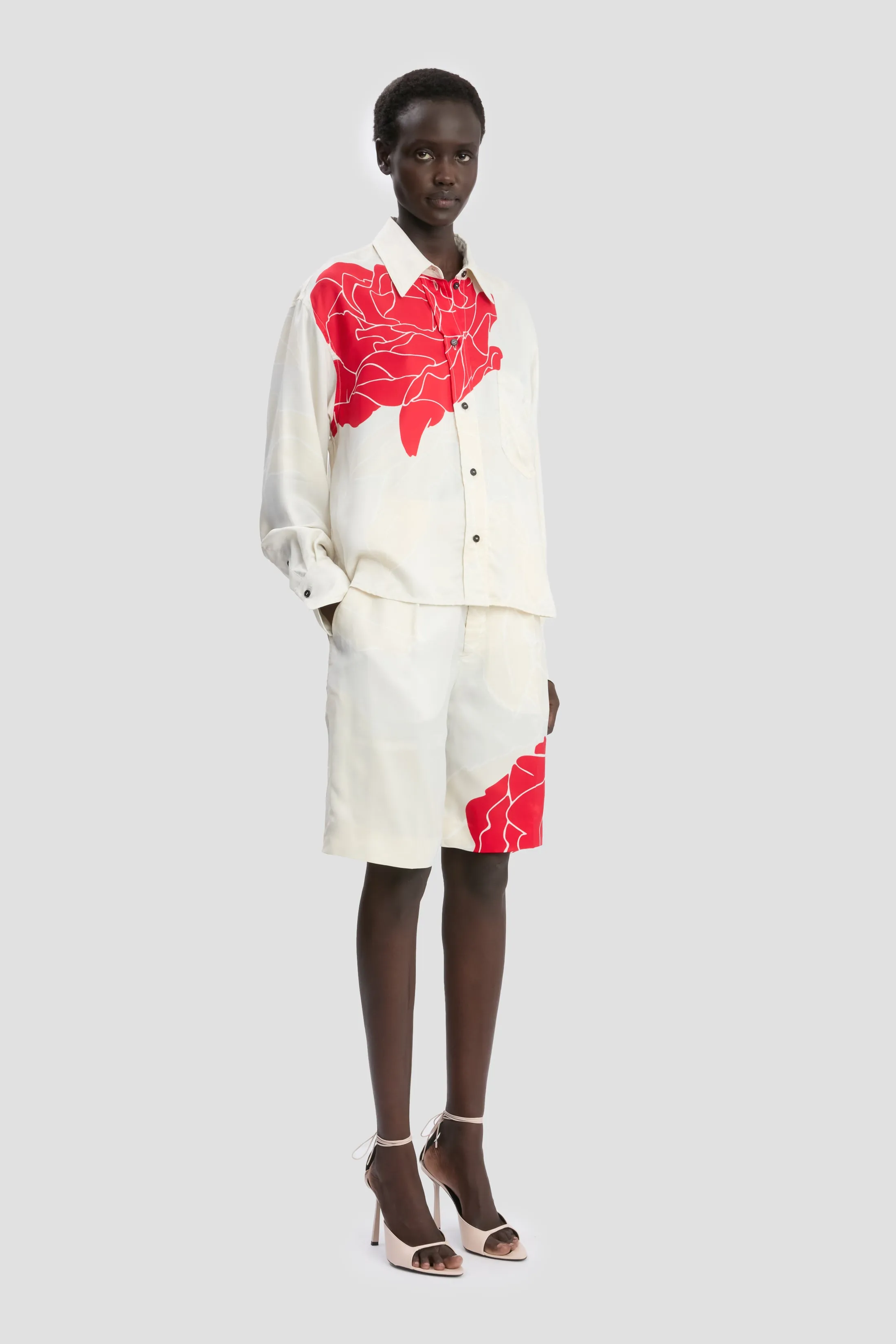 Shirt In Red Floral Print sold by Victoria Beckham product image thumbnail 2