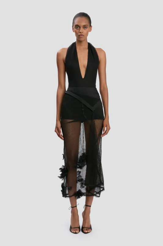 Halter Neck Bodysuit In Black sold by Victoria Beckham
