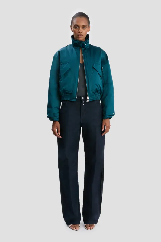 Padded Bomber Jacket In Dark Teal sold by Victoria Beckham