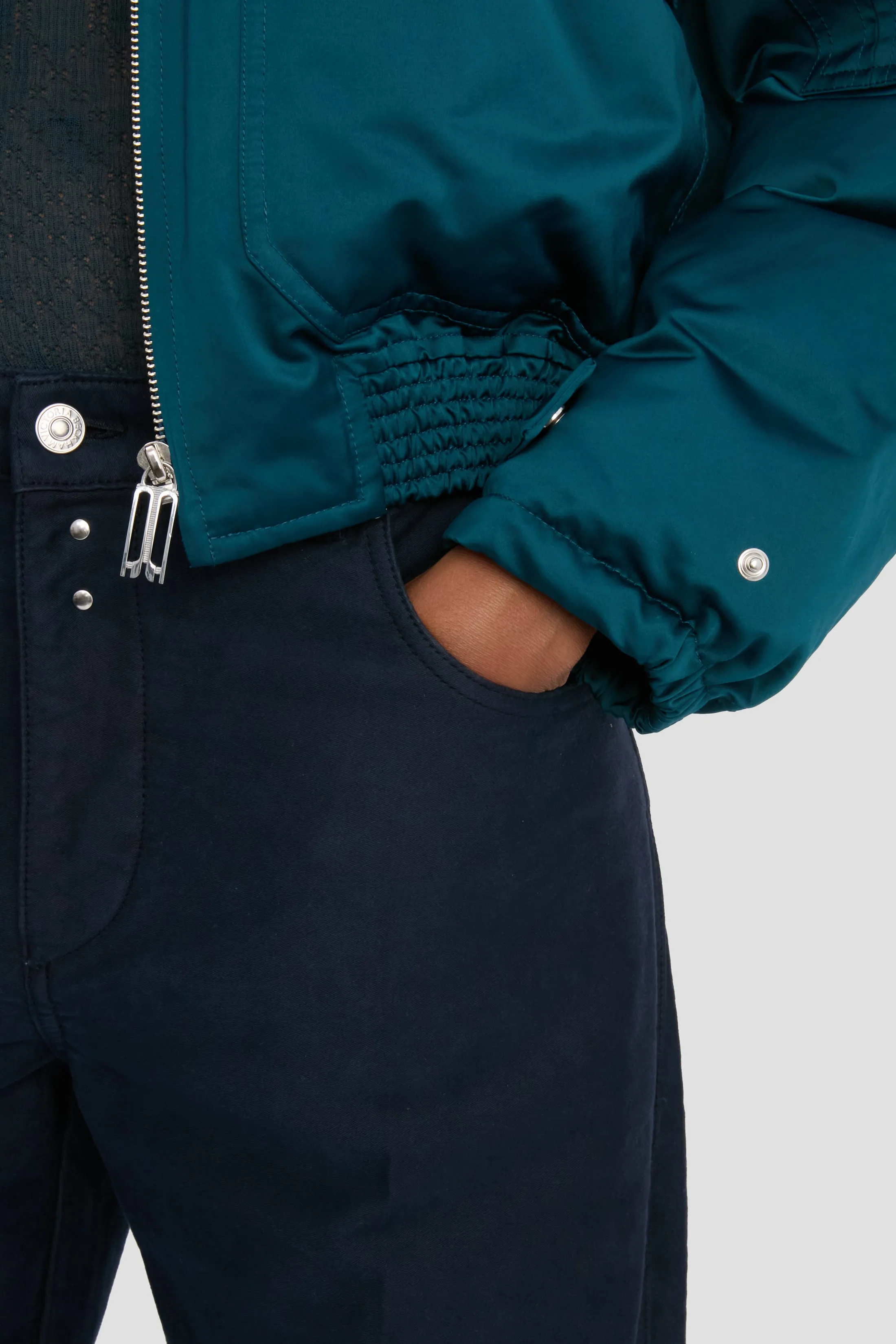 Padded Bomber Jacket In Dark Teal sold by Victoria Beckham product image thumbnail 4