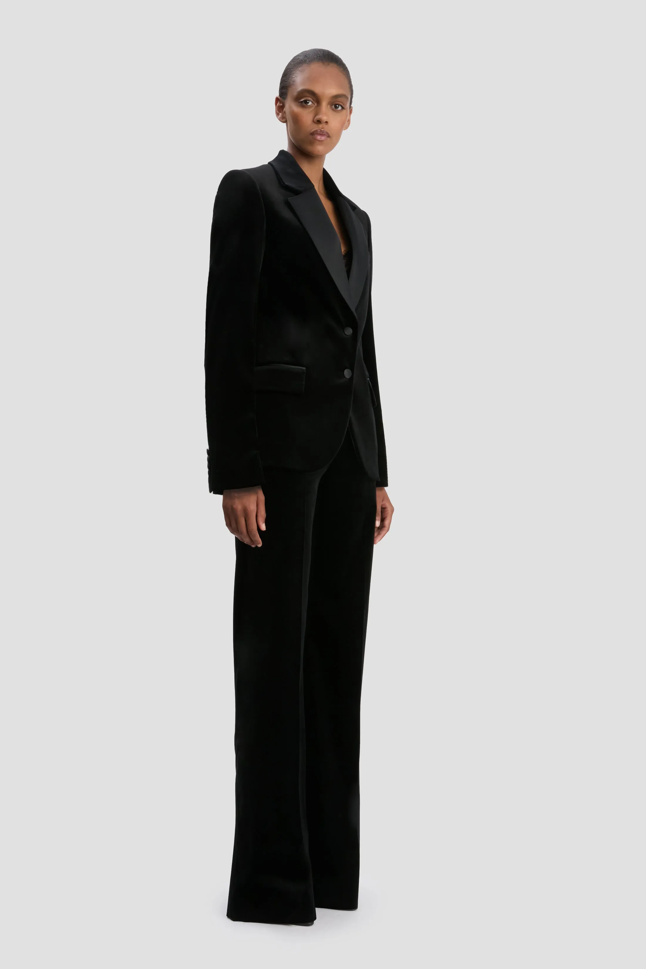 Tailored Jacket In Black Velvet sold by Victoria Beckham product image thumbnail 2