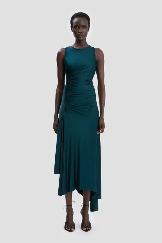 Twist Dress In Dark Teal made by Victoria Beckham