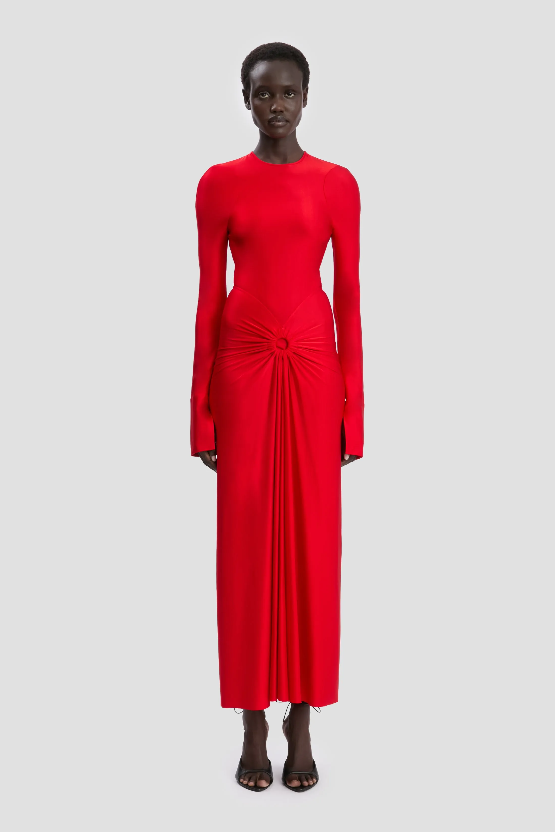 Frances Midi Dress In Cardinal Red sold by Victoria Beckham