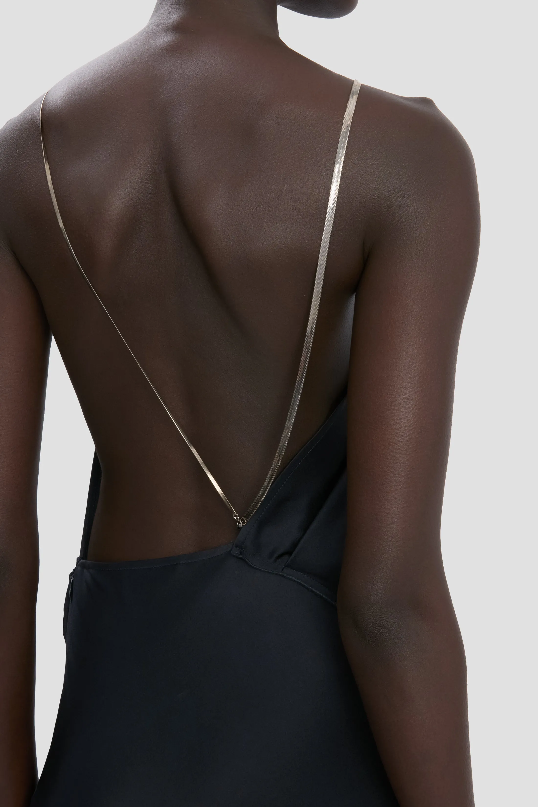 Chain Detail Halter Gown In Navy sold by Victoria Beckham product image thumbnail 5