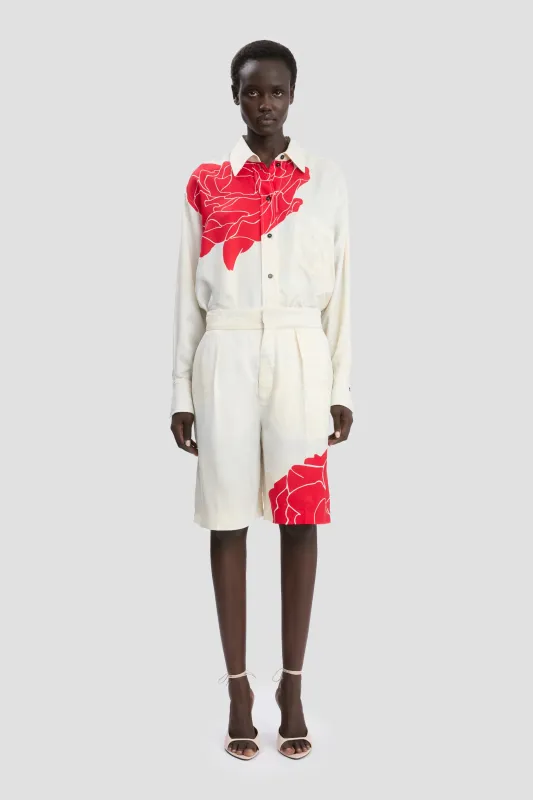 Tailored Shorts In Shell Floral Print sold by Victoria Beckham