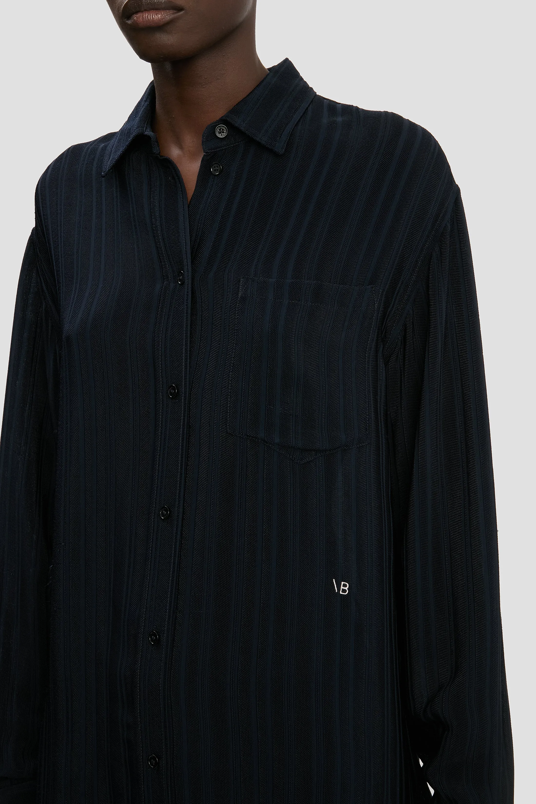 Pyjama Shirt In Navy sold by Victoria Beckham product image thumbnail 3