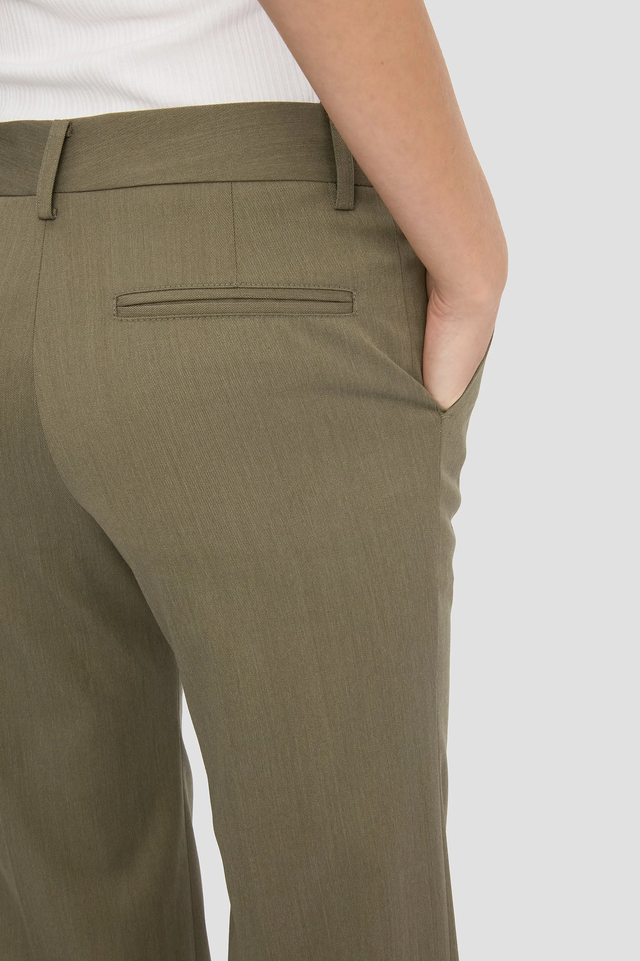 Tailored Straight Leg Trouser In Sage Melange sold by Victoria Beckham product image thumbnail 3