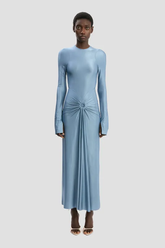 Frances Midi Dress In Stone sold by Victoria Beckham