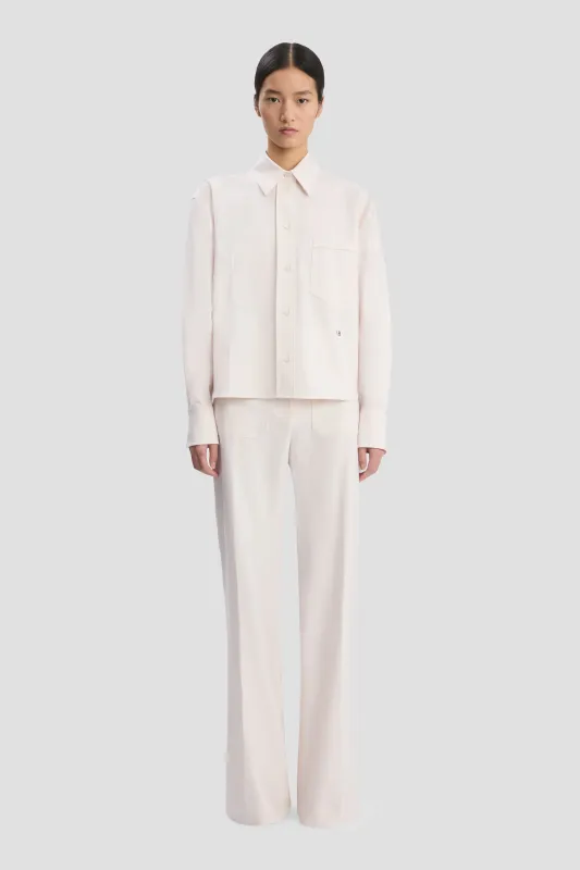 Long Sleeve Shirt In Bone made by Victoria Beckham