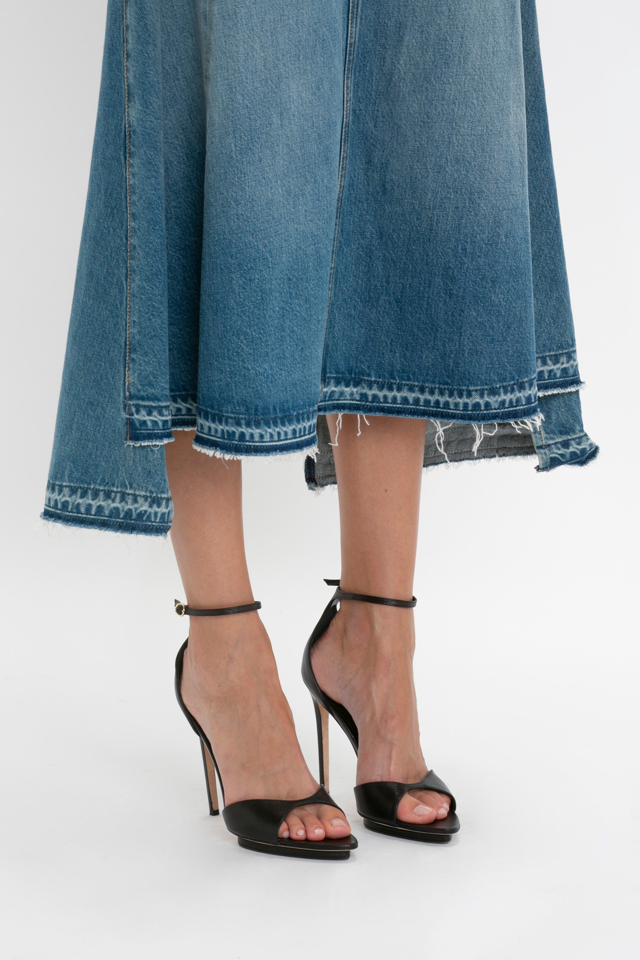 Patched Denim Skirt In Vintage Wash sold by Victoria Beckham product image thumbnail 5