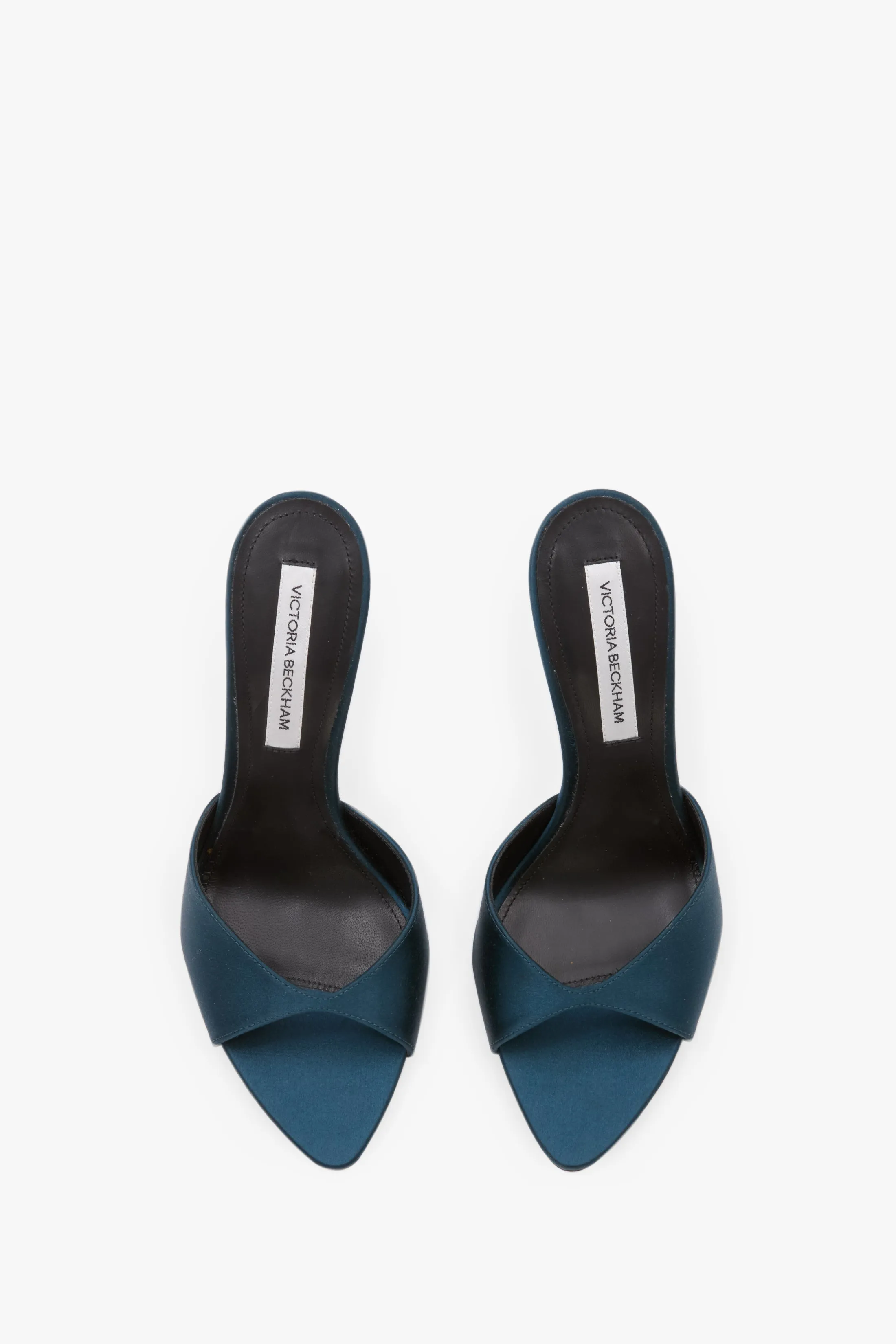 Harlow Mule 100 In Teal Blue Satin sold by Victoria Beckham product image thumbnail 4