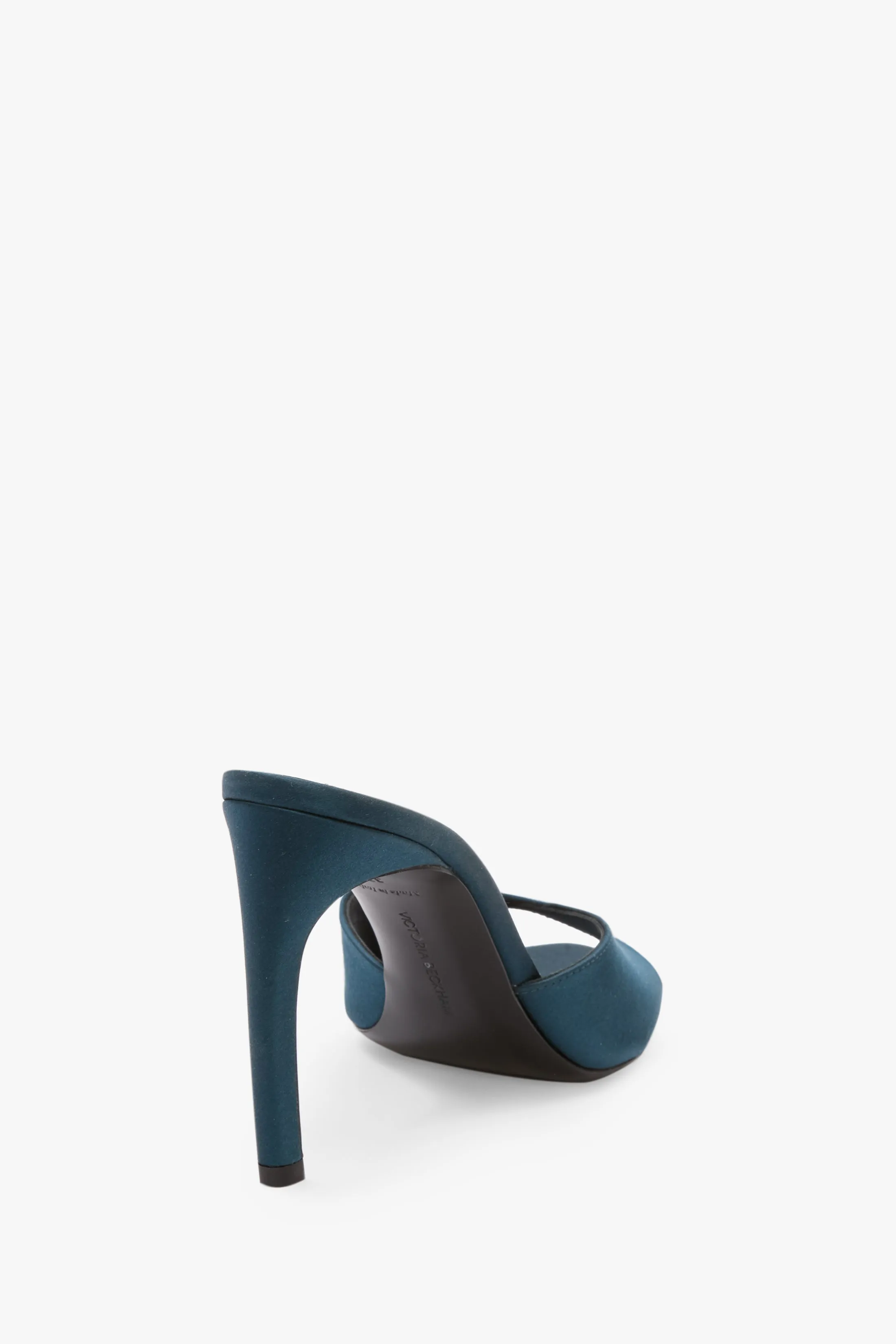 Harlow Mule 100 In Teal Blue Satin sold by Victoria Beckham product image thumbnail 3