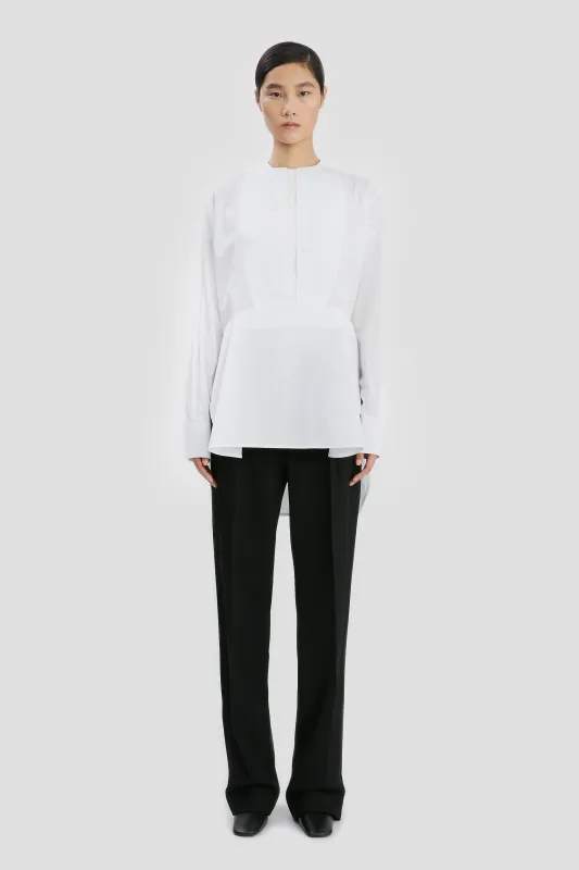 Double Bib Detail Shirt In White sold by Victoria Beckham
