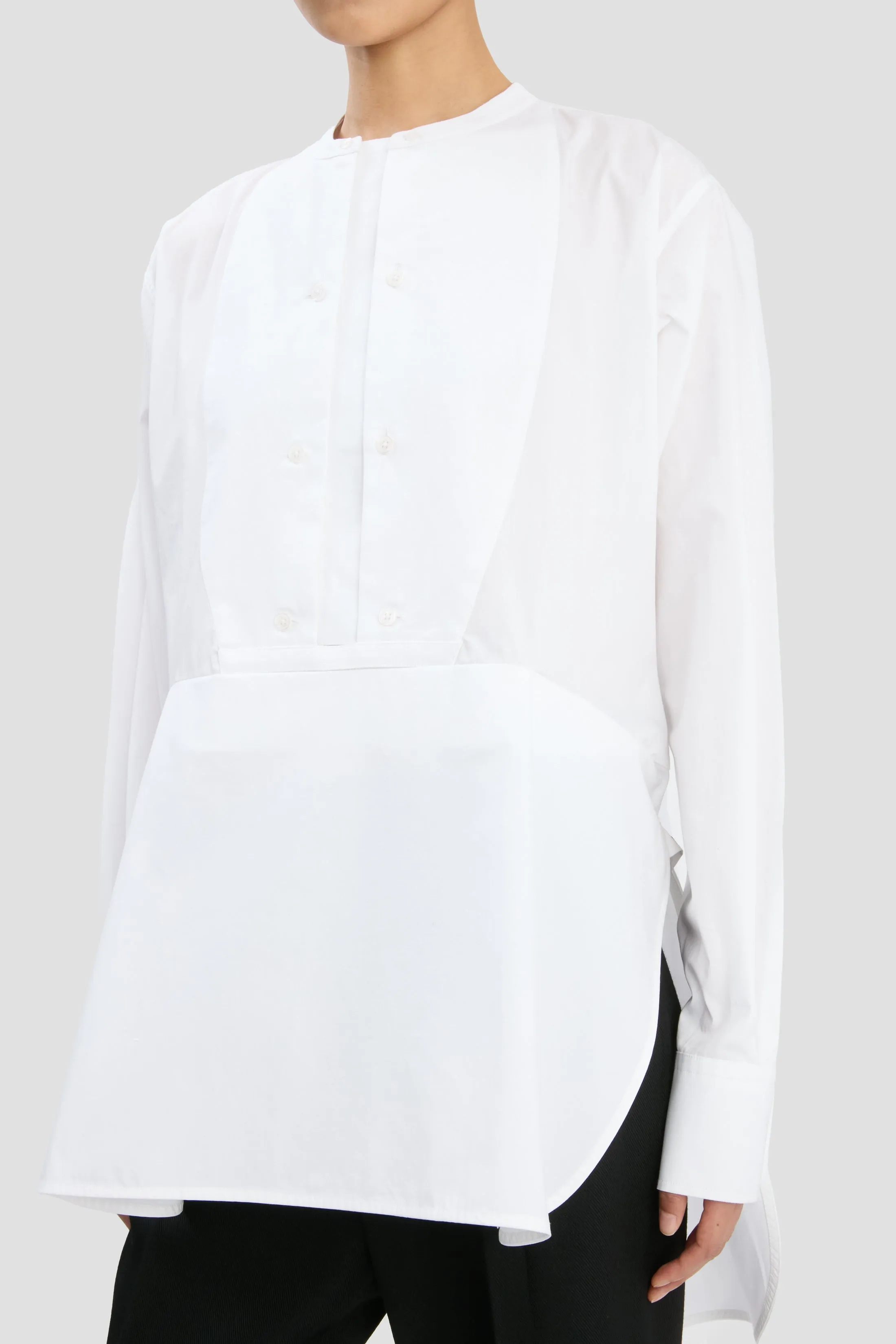 Double Bib Detail Shirt In White sold by Victoria Beckham product image thumbnail 3