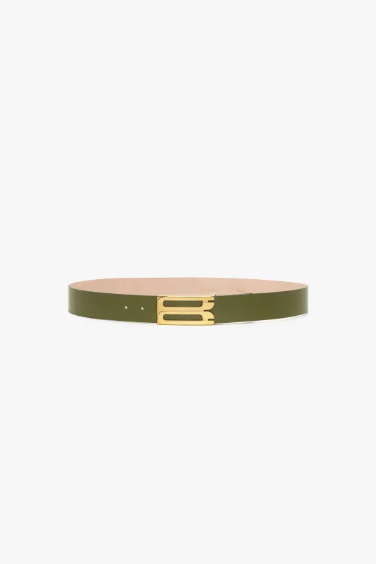 Jumbo Frame Belt In Khaki Smooth Leather sold by Victoria Beckham