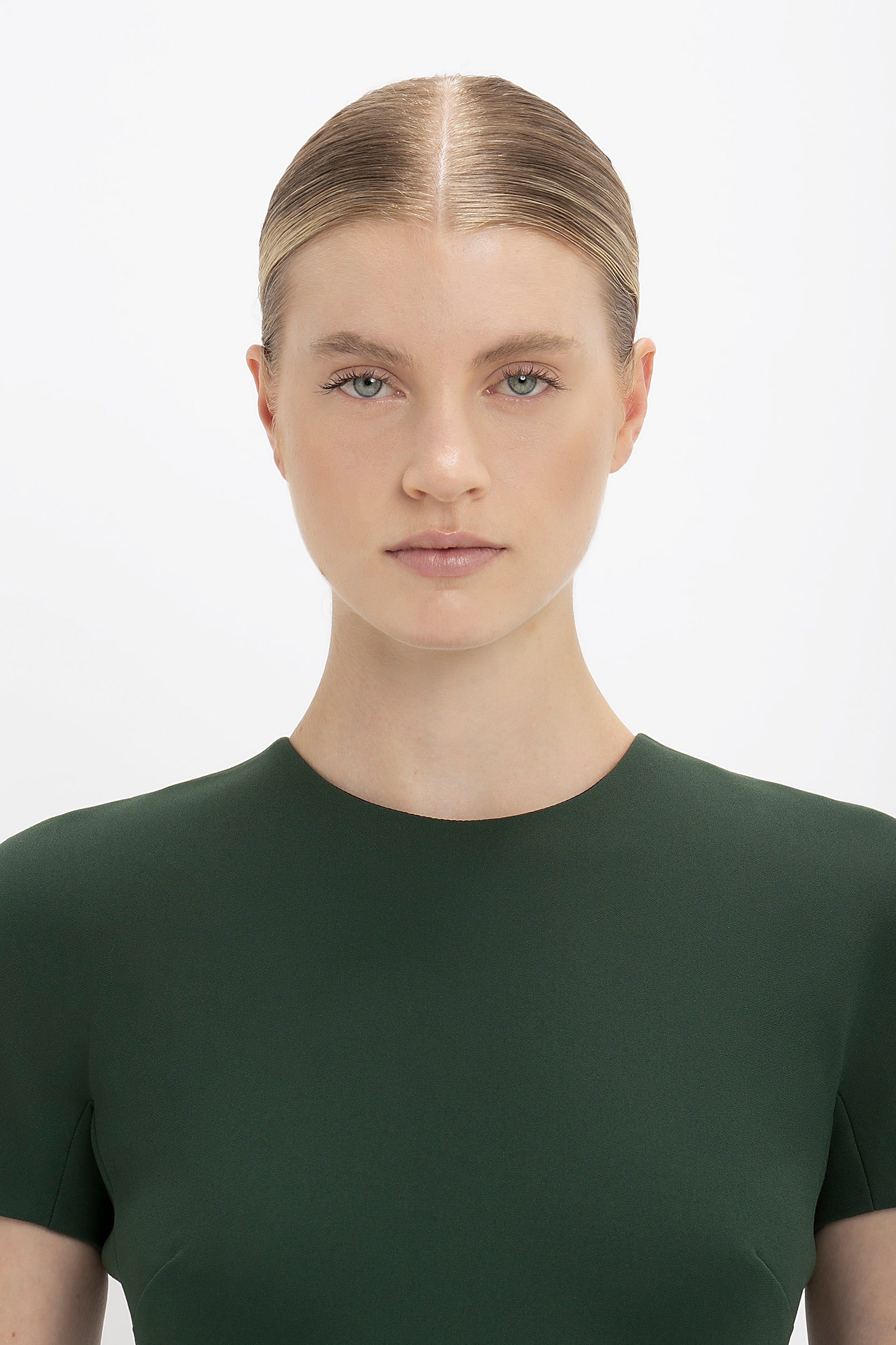 Fitted T-Shirt Dress In Bottle Green sold by Victoria Beckham product image thumbnail 4