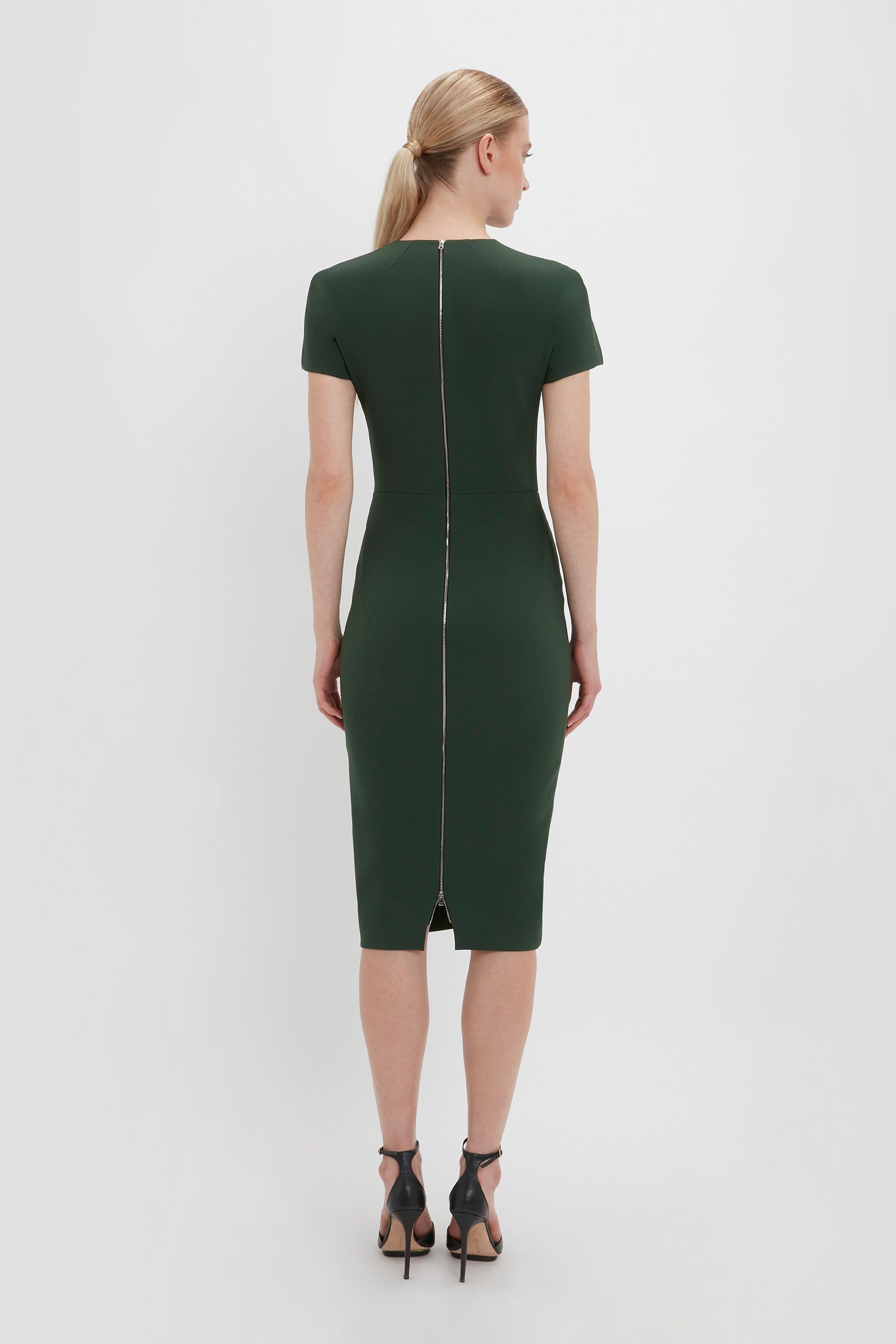 Fitted T-Shirt Dress In Bottle Green sold by Victoria Beckham product image thumbnail 3