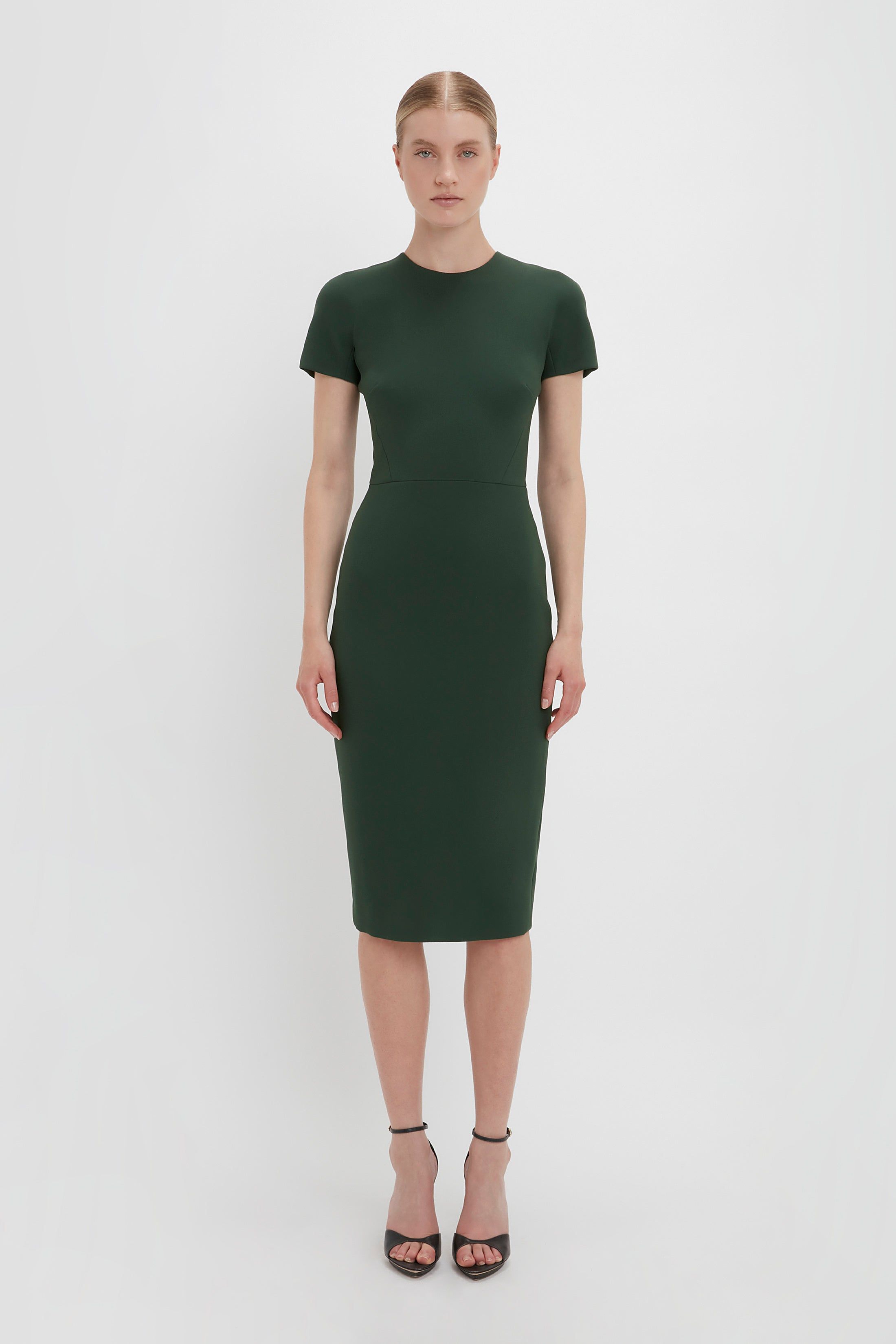 Fitted T-Shirt Dress In Bottle Green sold by Victoria Beckham