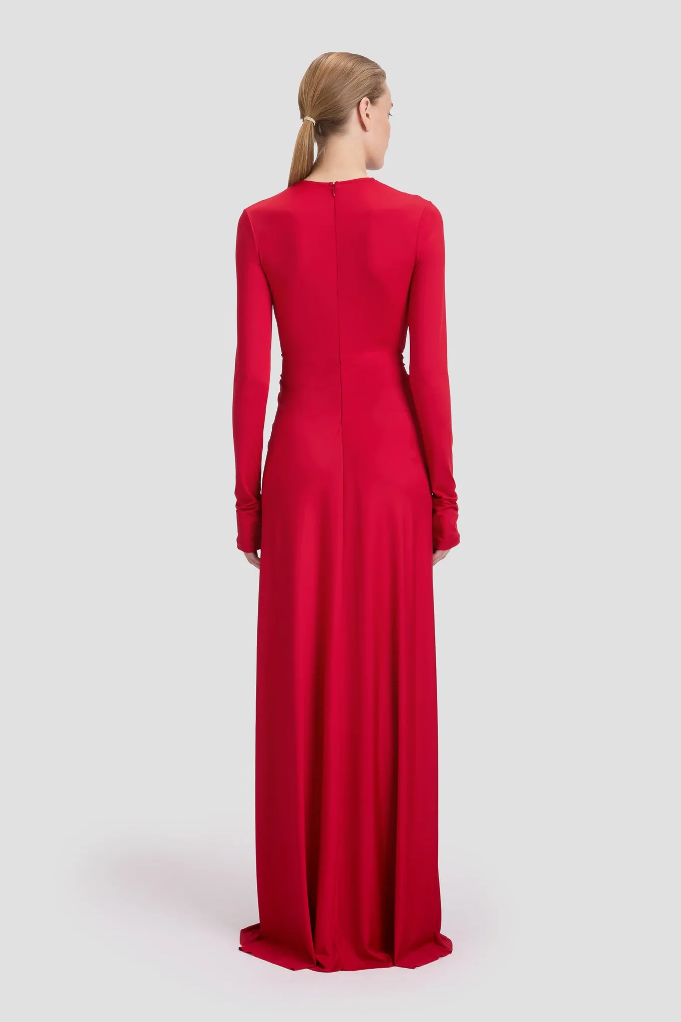 Deep V-Neck Gown In Rose sold by Victoria Beckham product image thumbnail 4