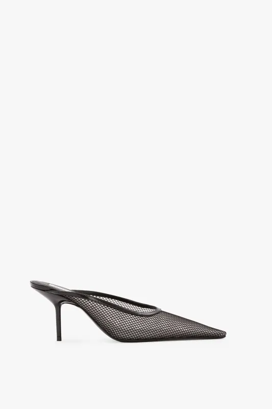 Sloan Stiletto Mule 75 In Black Mesh sold by Victoria Beckham