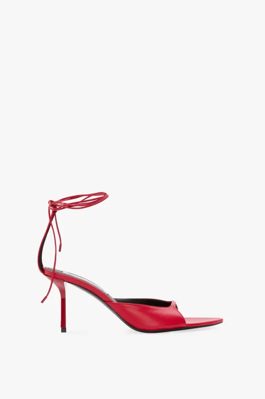 Eliza Stiletto Sandal 75 In Red Leather sold by Victoria Beckham