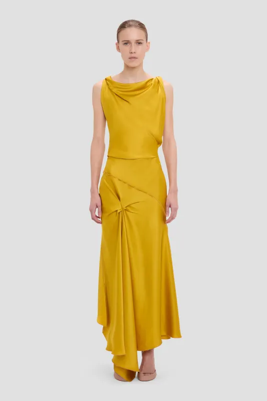 Posy Midi Dress In Sunset Yellow made by Victoria Beckham