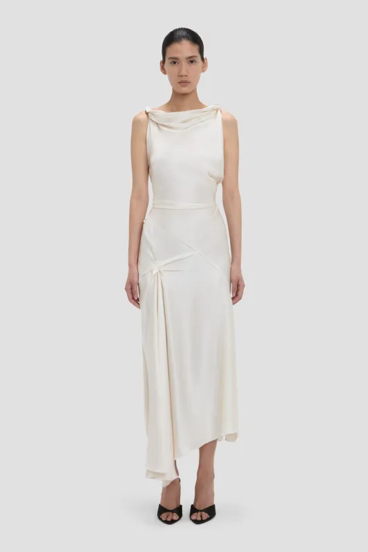 Posy Midi Dress In Ivory made by Victoria Beckham