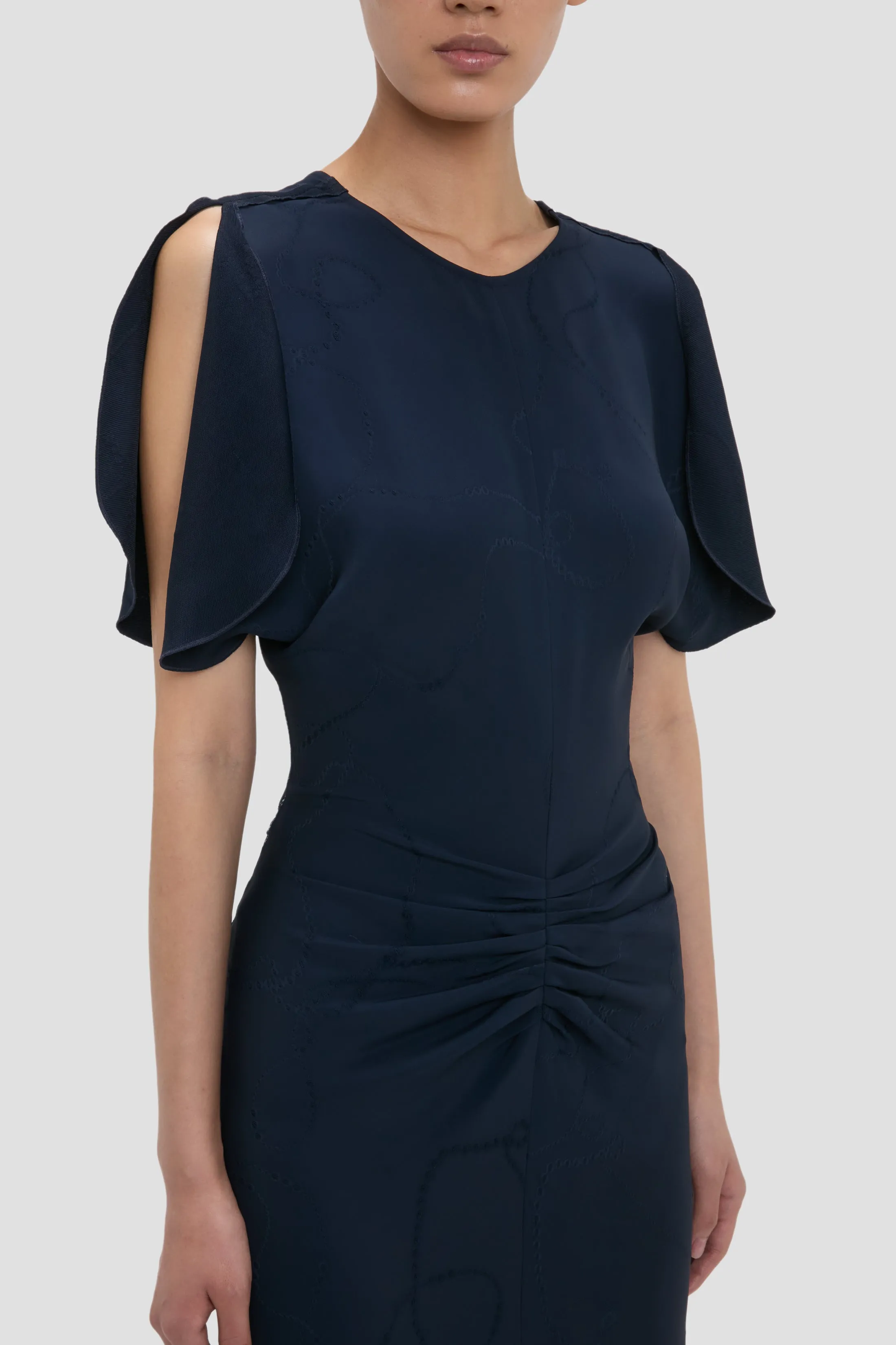 Bela Midi Dress In Navy sold by Victoria Beckham product image thumbnail 3