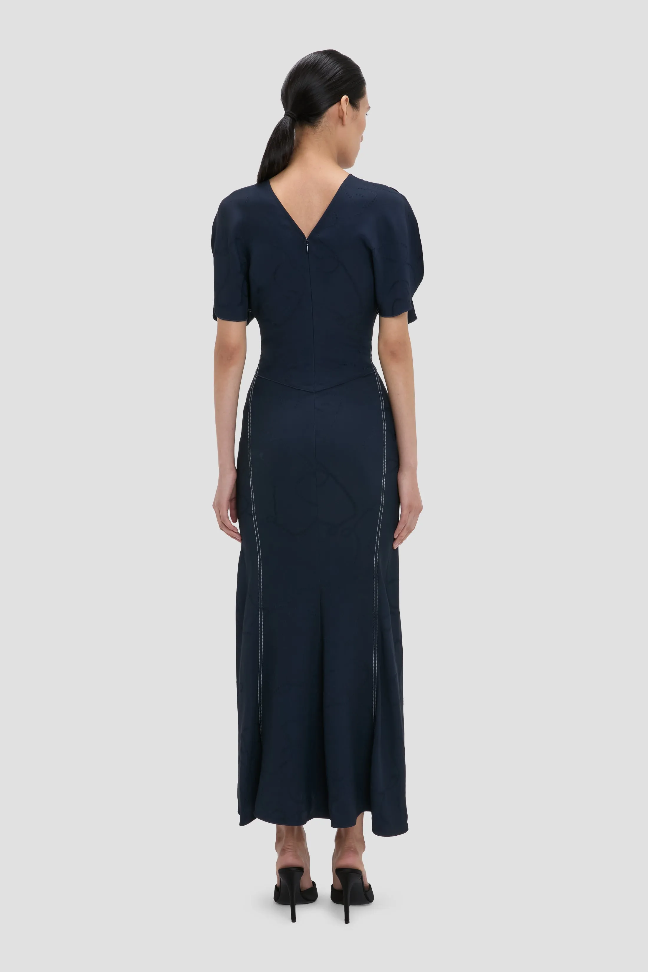 Bela Midi Dress In Navy sold by Victoria Beckham product image thumbnail 4