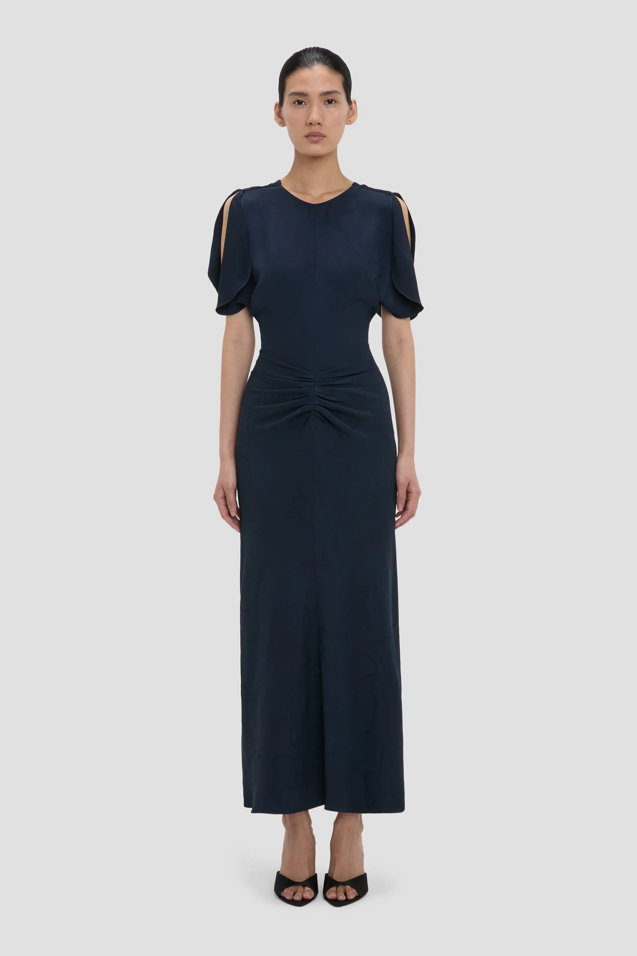 Bela Midi Dress In Navy sold by Victoria Beckham