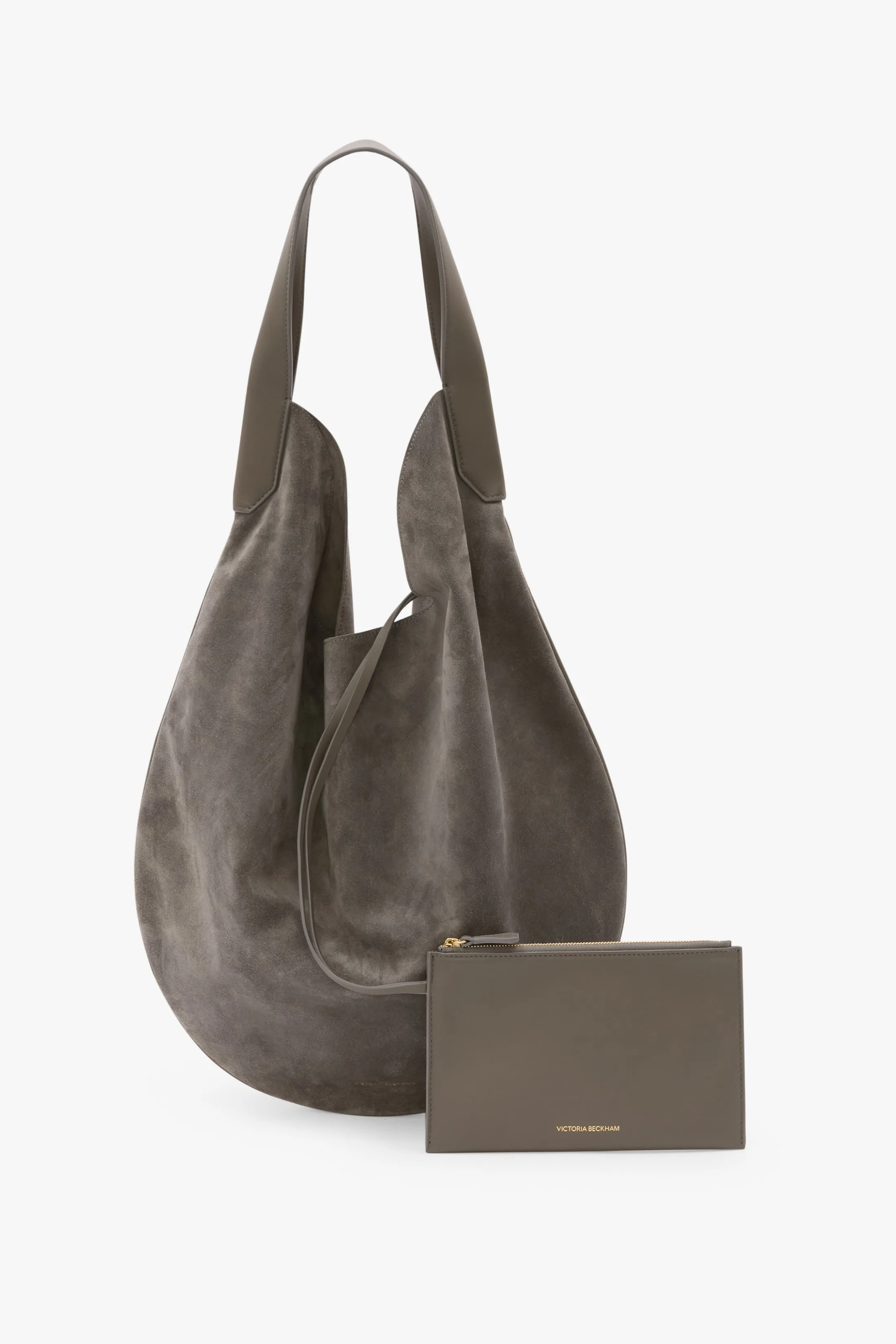 Soft Plié Hobo Bag In Pebble Grey Suede sold by Victoria Beckham product image thumbnail 5