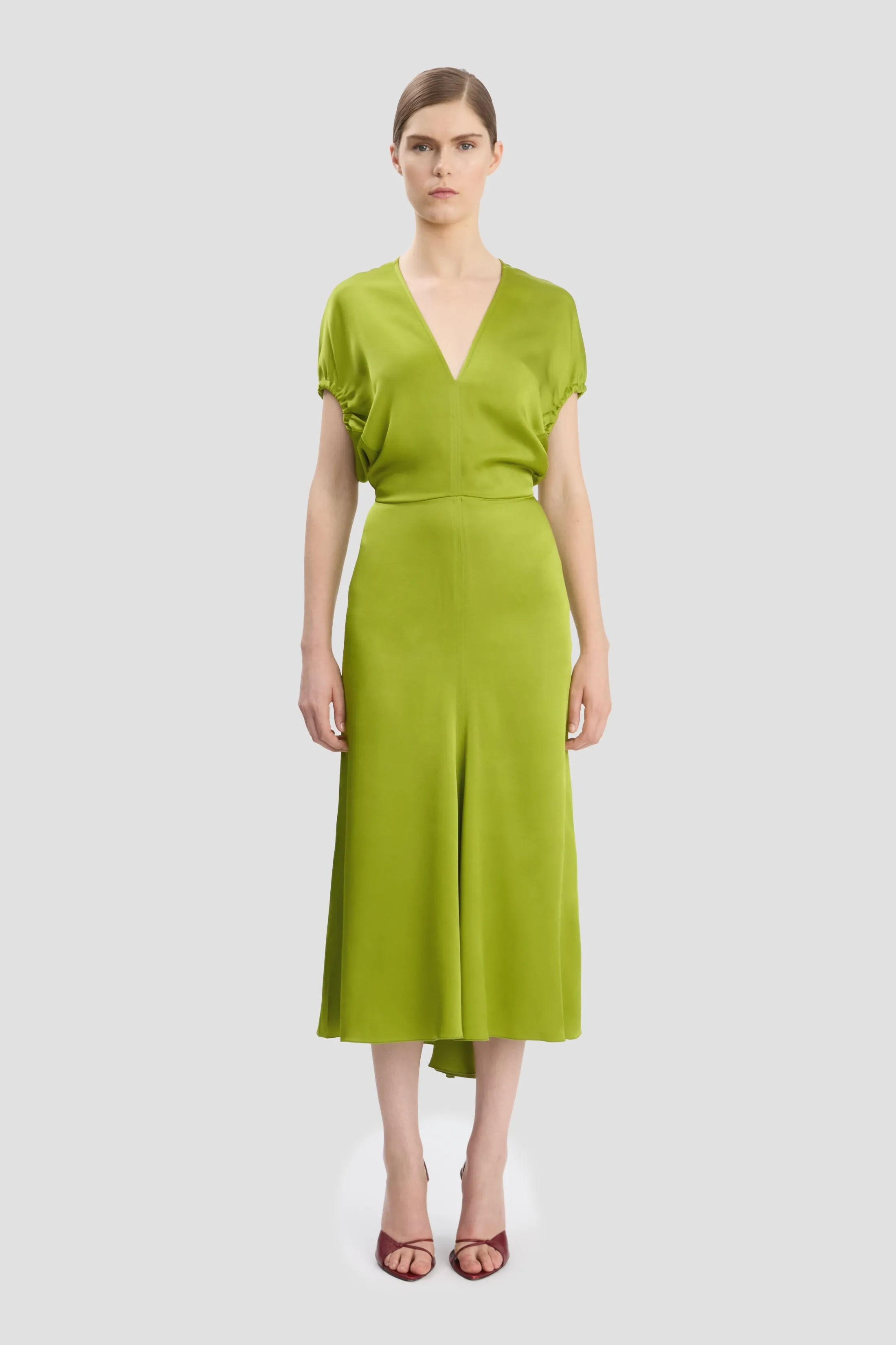 Edith Midi Dress In Parakeet sold by Victoria Beckham