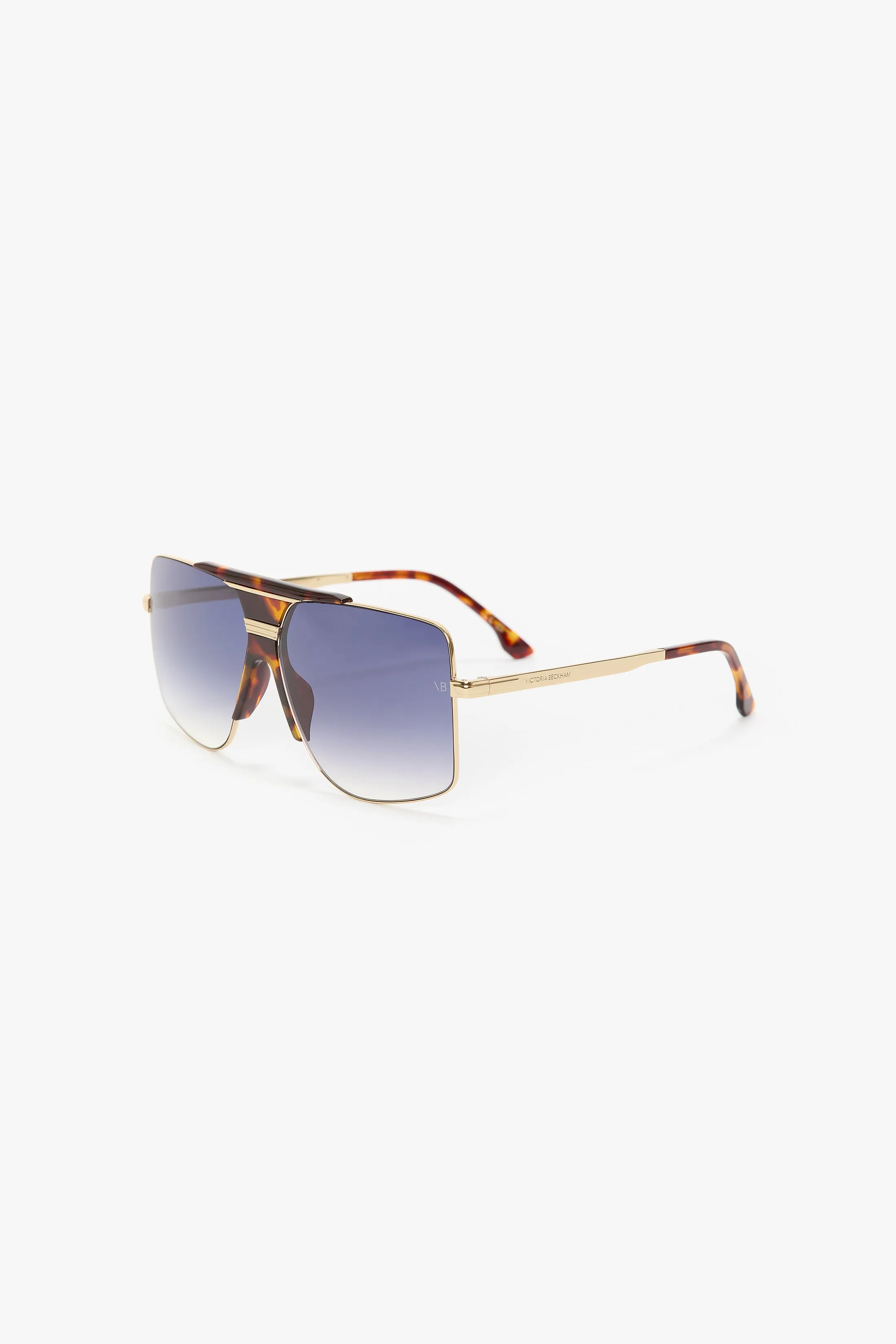 Oversized Metal And Acetate Frame In Gold Havana sold by Victoria Beckham product image thumbnail 3