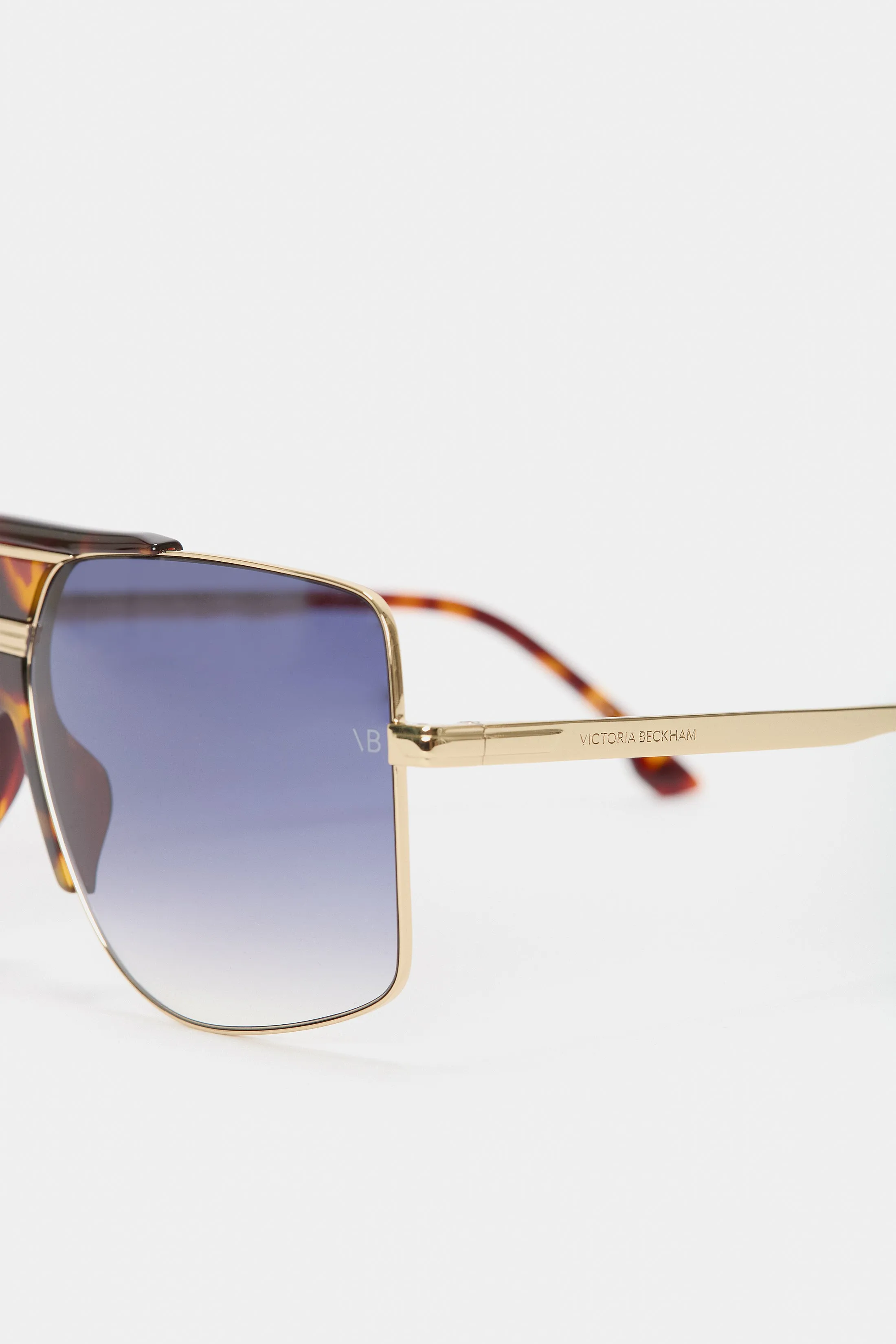 Oversized Metal And Acetate Frame In Gold Havana sold by Victoria Beckham product image thumbnail 5