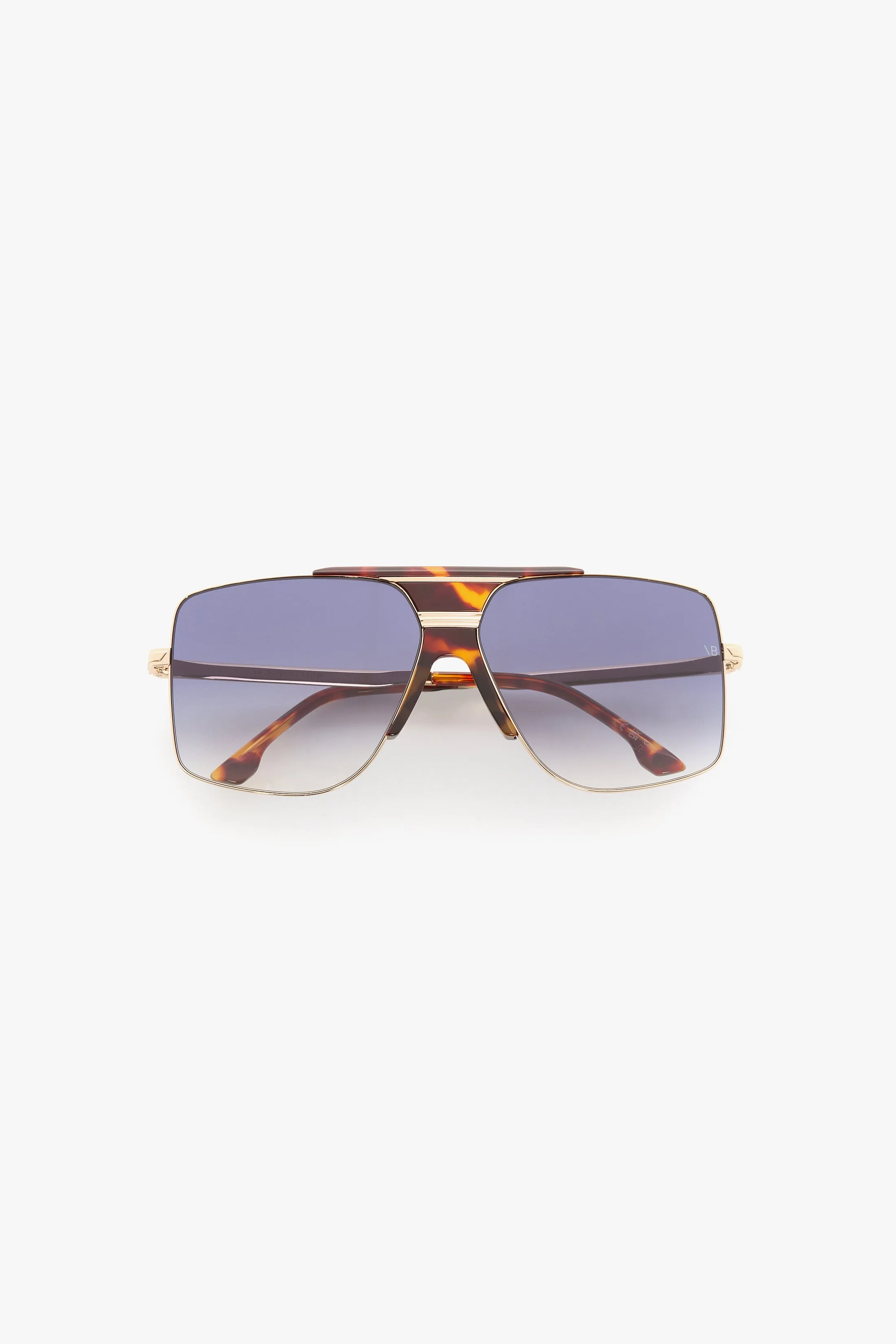 Oversized Metal And Acetate Frame In Gold Havana sold by Victoria Beckham