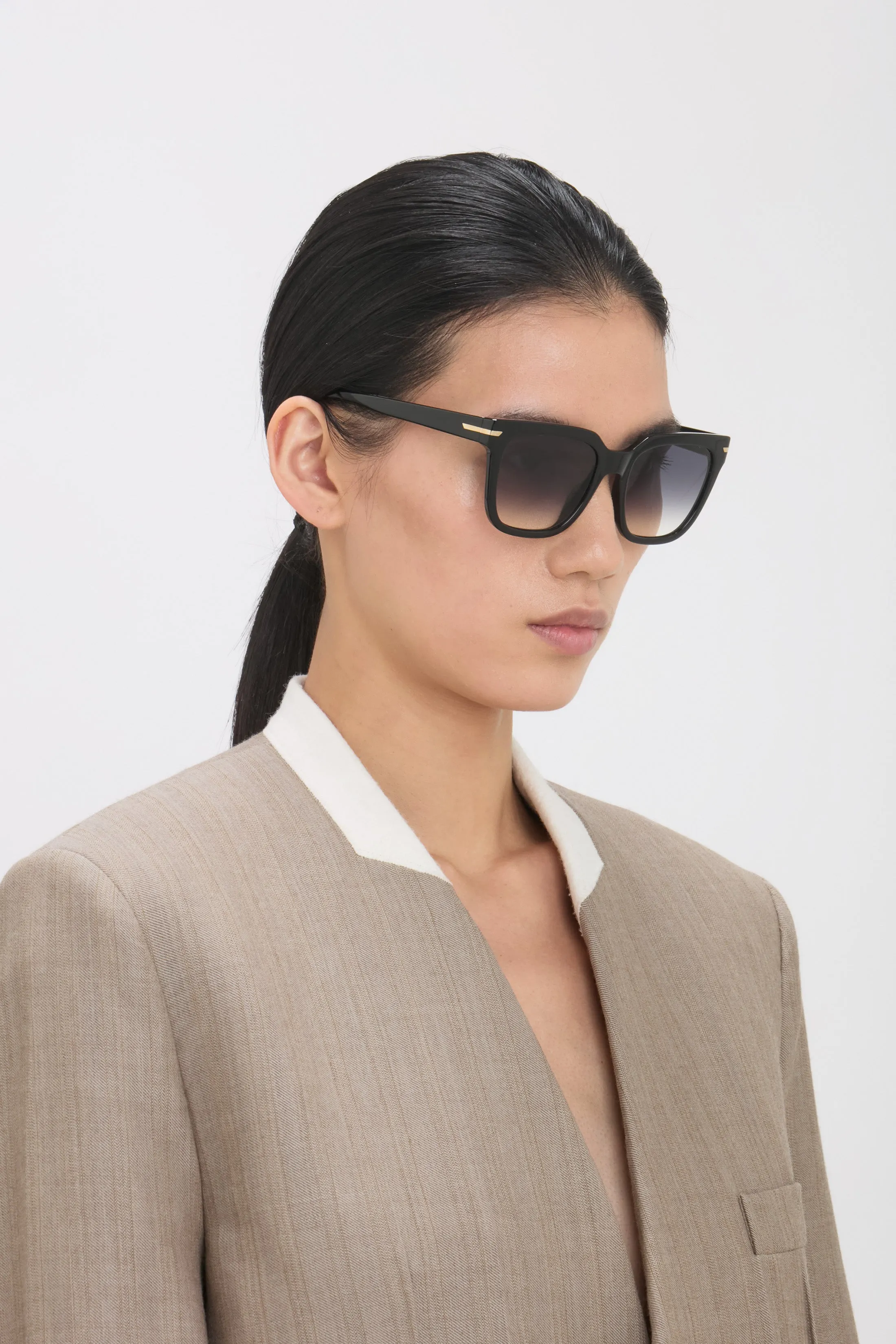 Oversized Acetate Sunglasses In Black sold by Victoria Beckham product image thumbnail 2